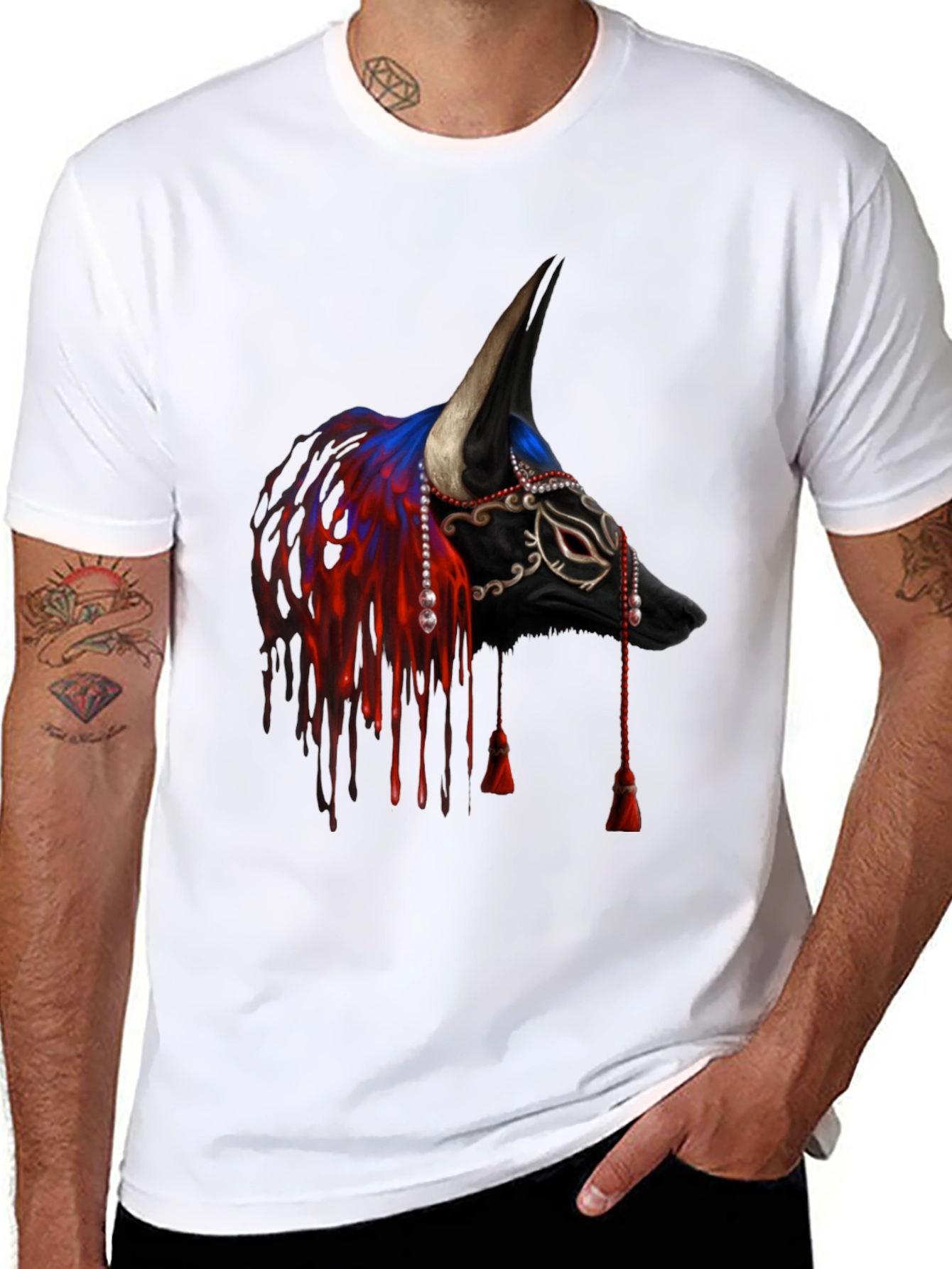 Black Bull Mask T-Shirt - Unique Graphic Tee