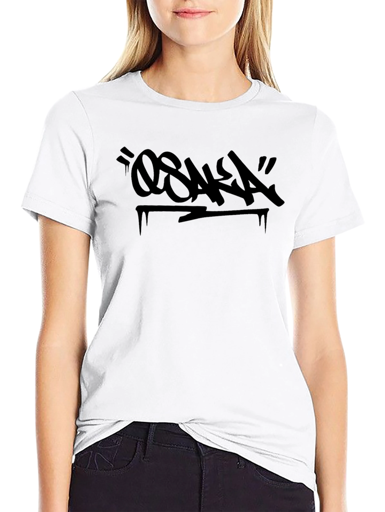 Osaka Graffiti Style Black T-Shirt