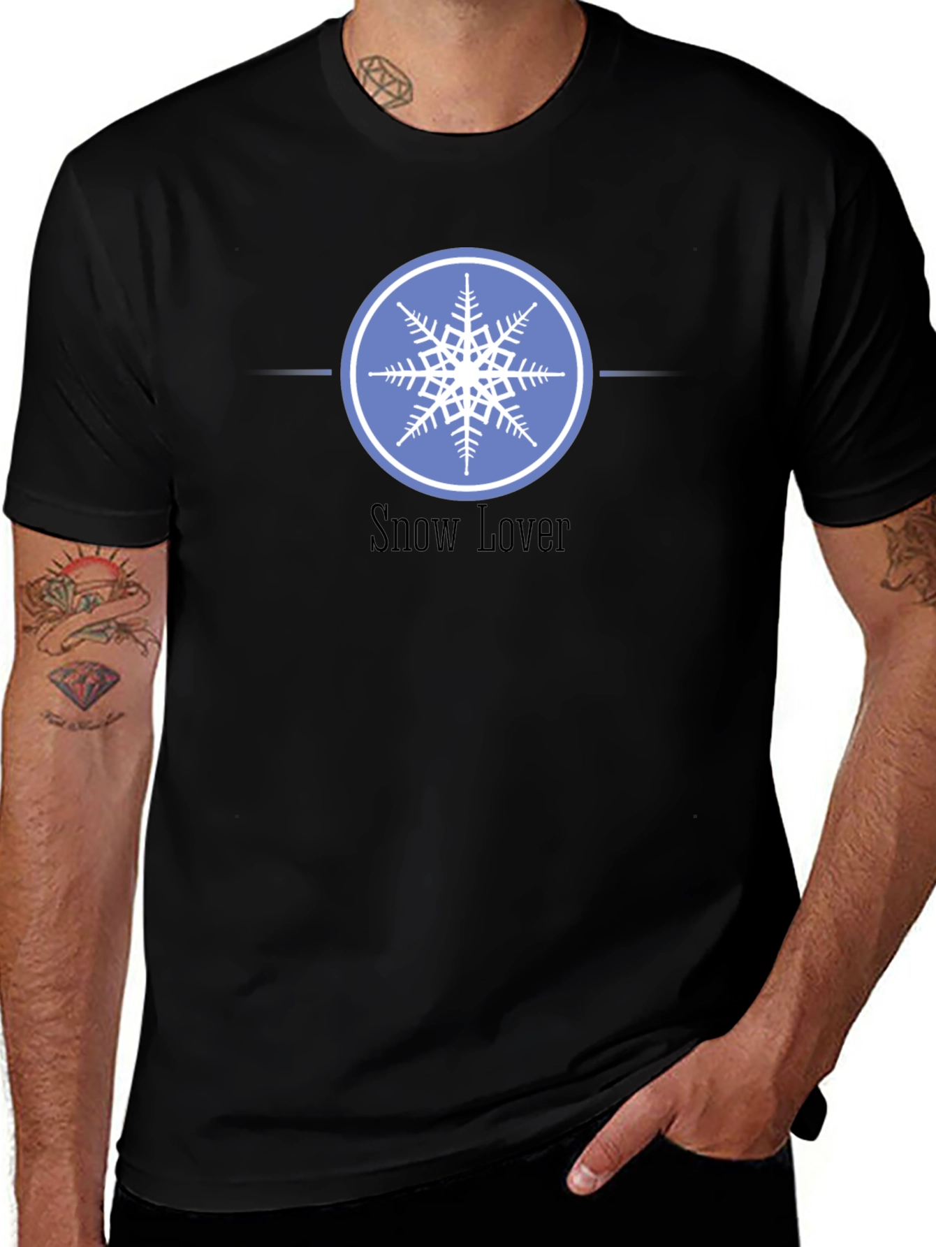 Snow Lover Graphic Tee - Winter Snowflake Design