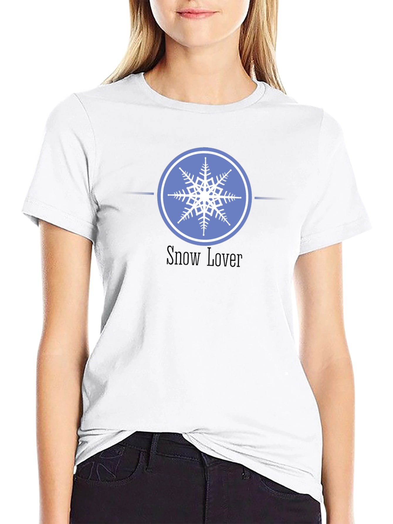 Snow Lover Graphic Tee - Winter Snowflake Design