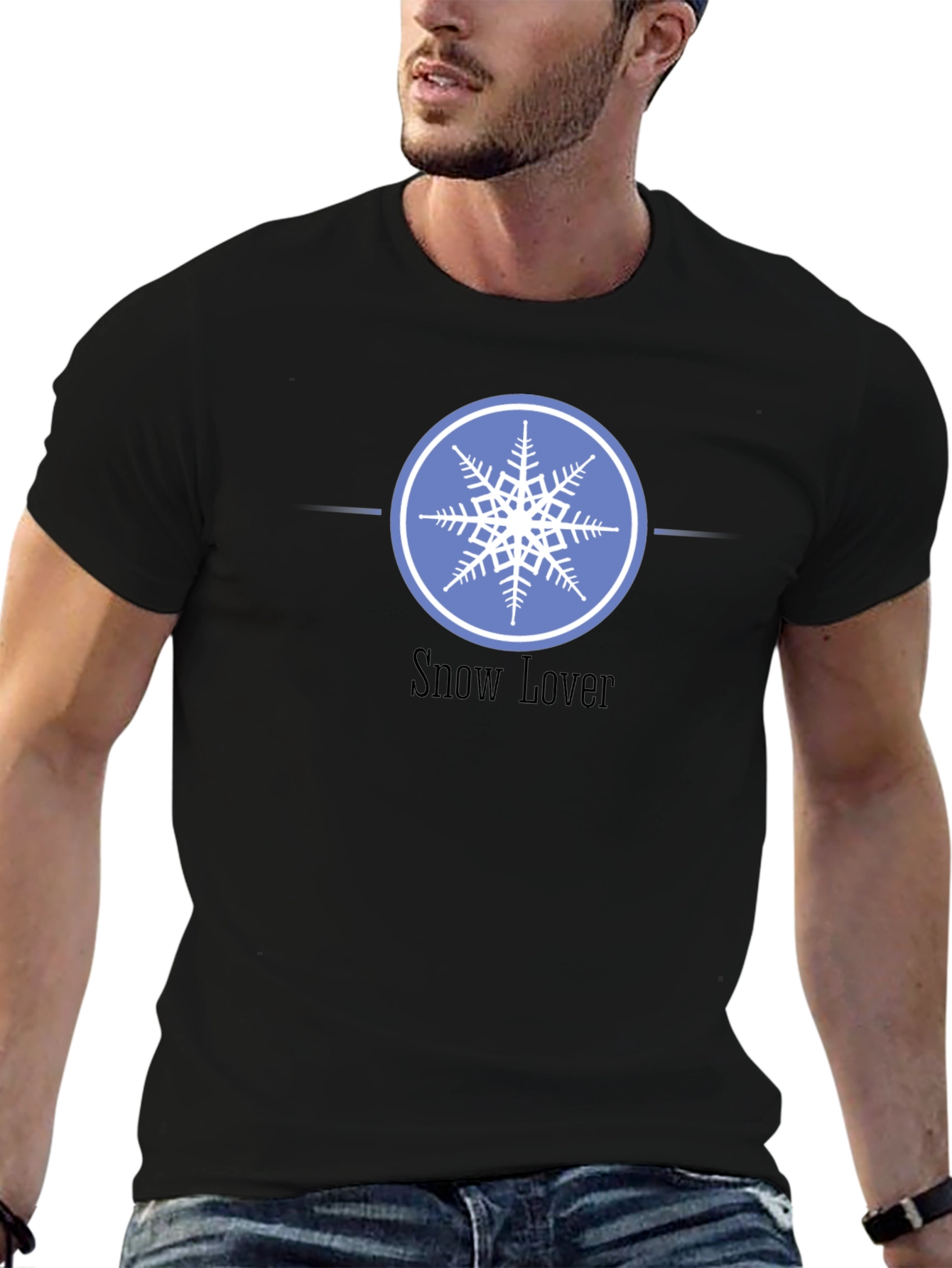 Snow Lover Graphic Tee - Winter Snowflake Design