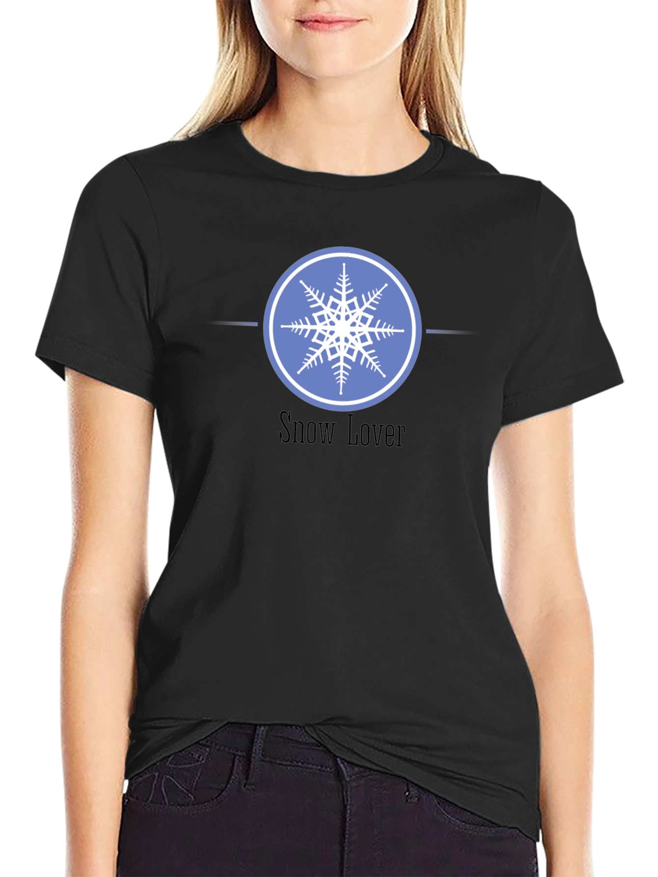 Snow Lover Graphic Tee - Winter Snowflake Design