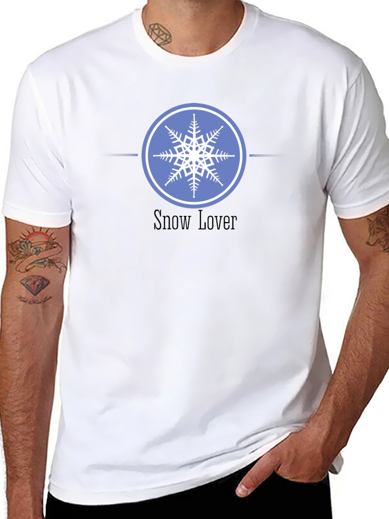 Snow Lover Graphic Tee - Winter Snowflake Design