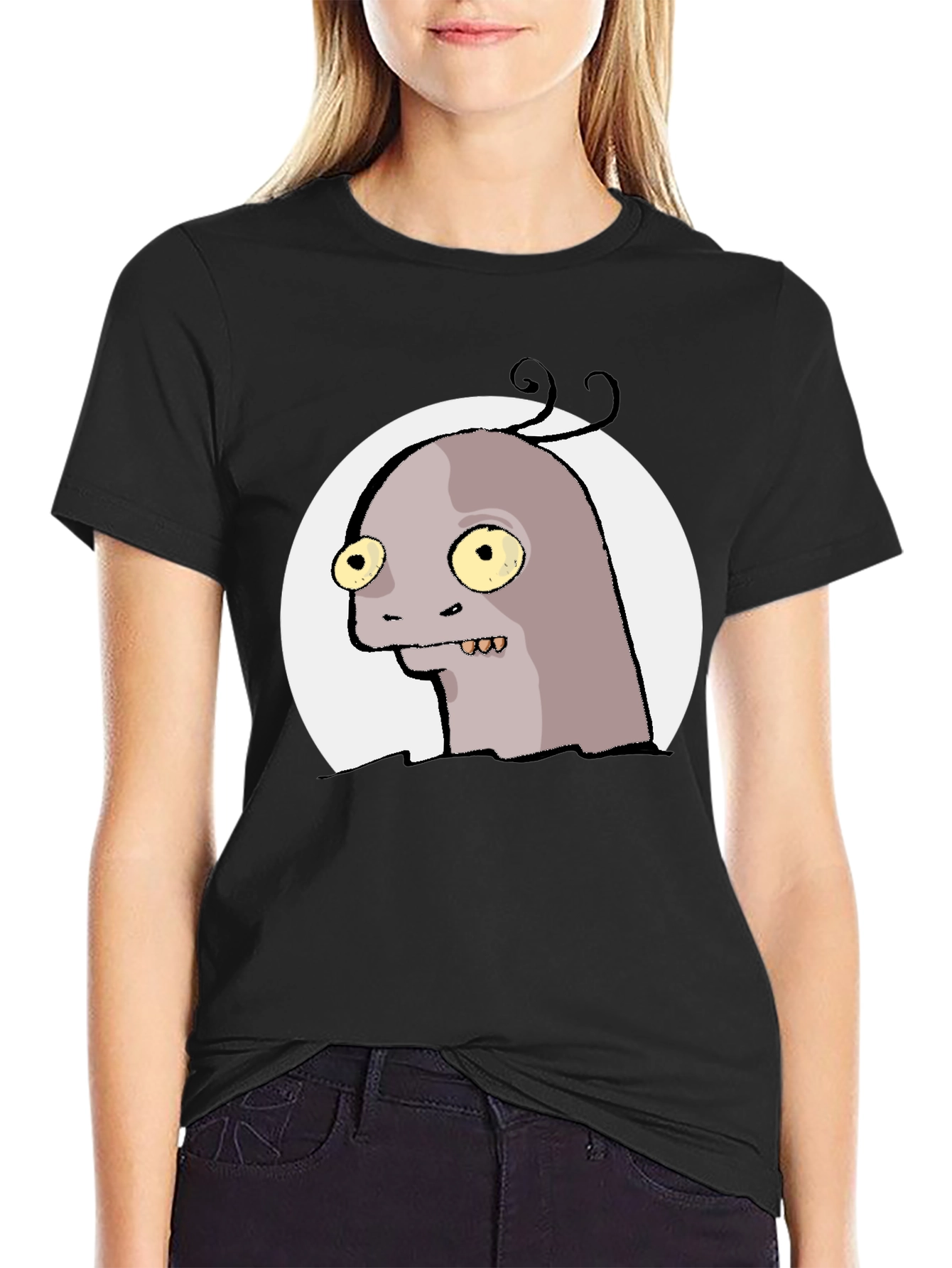 Funny Monster Graphic Tee - Black T-Shirt