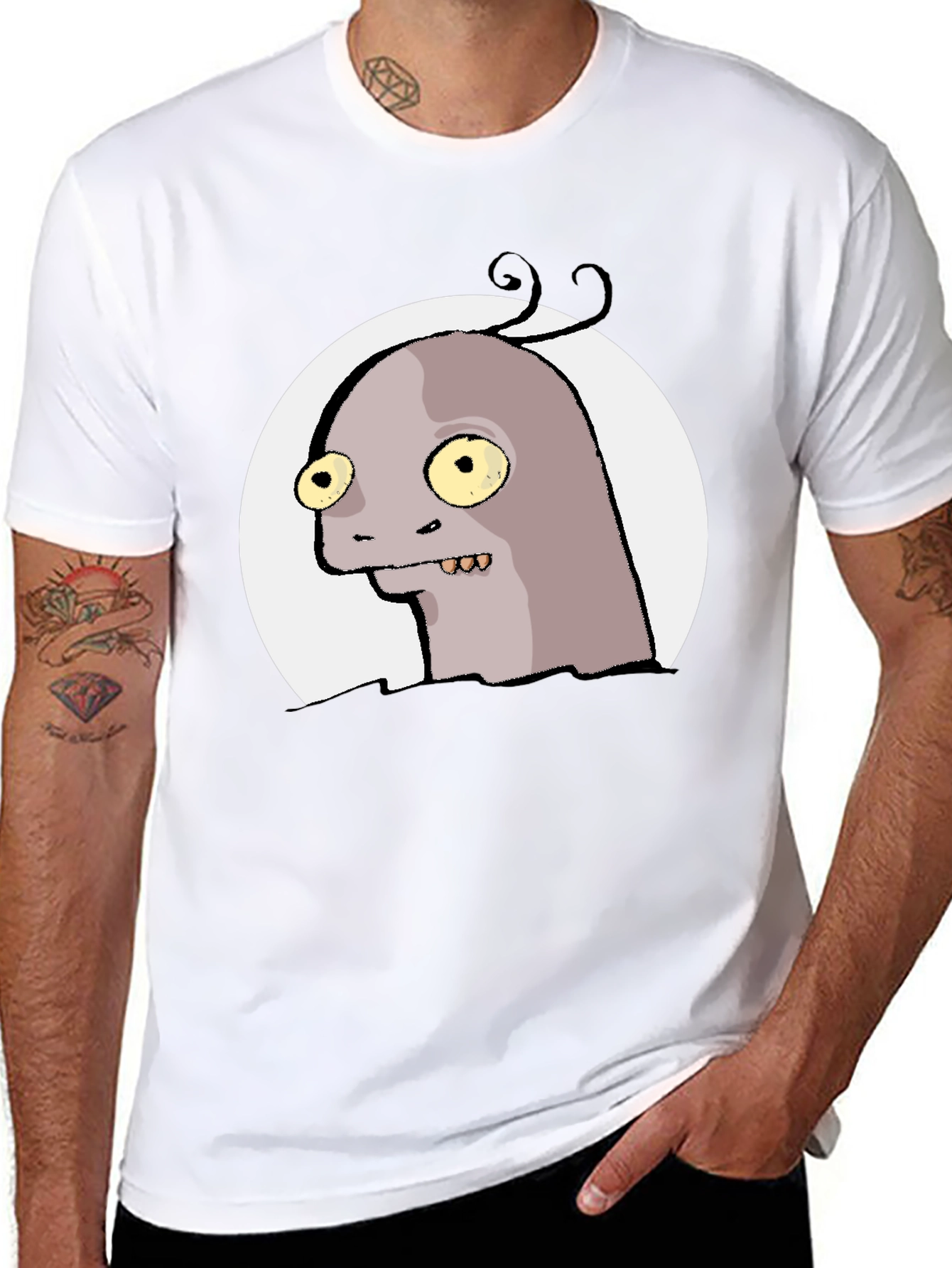 Funny Monster Graphic Tee - Black T-Shirt