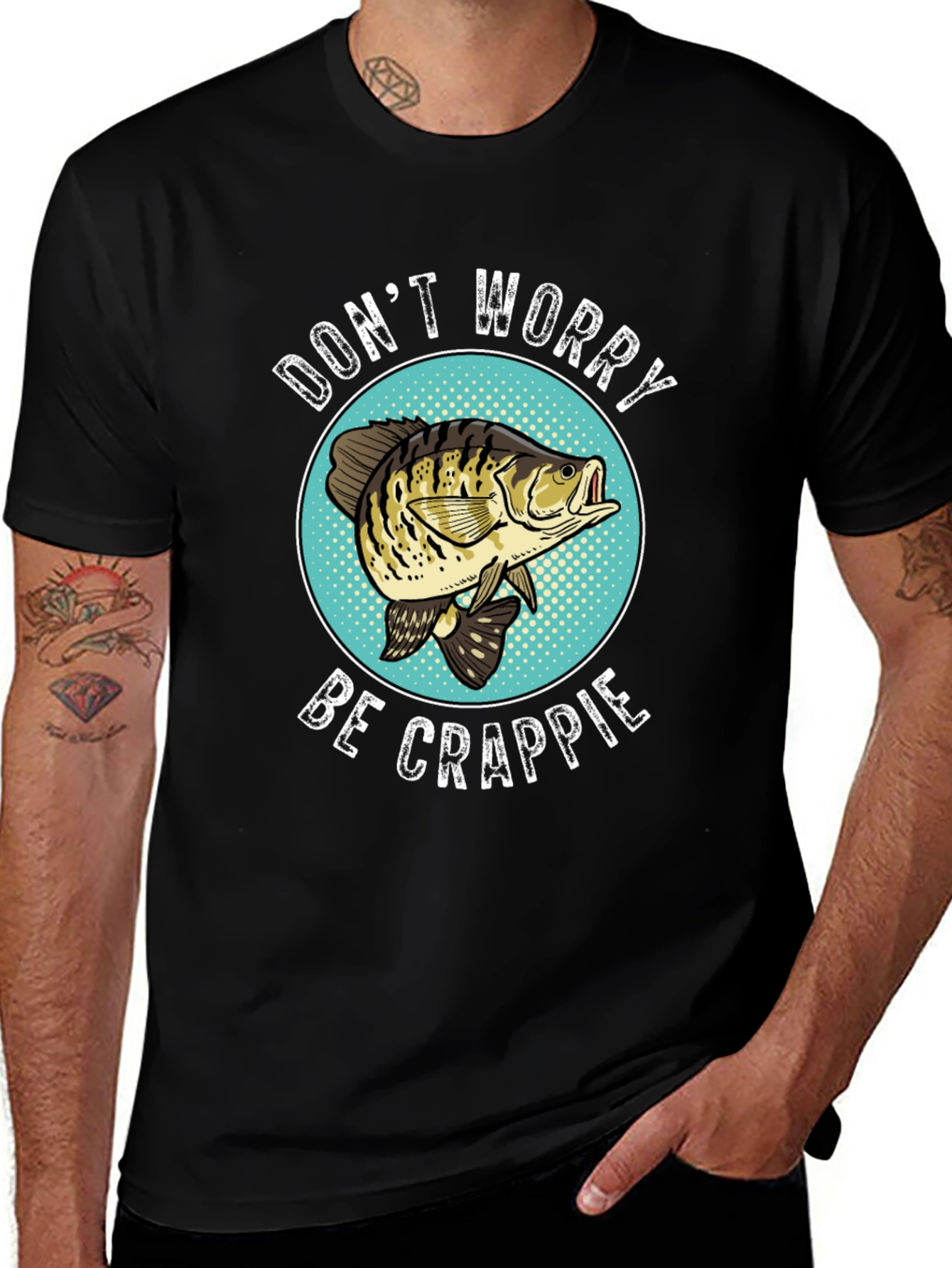 Dont Worry Be Crappie Funny Fishing T-Shirt