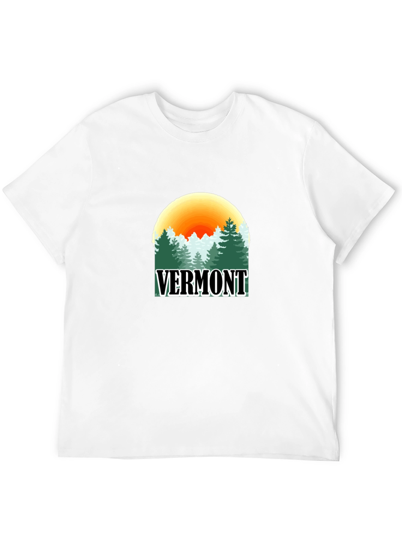Vermont Nature Scene Graphic Tee - Unisex Black T-Shirt