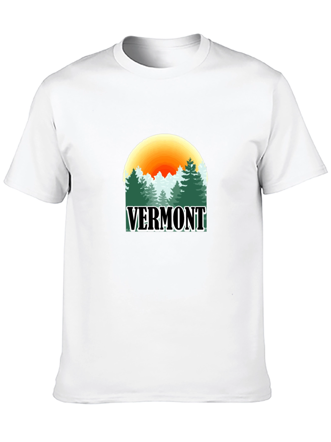 Vermont Nature Scene Graphic Tee - Unisex Black T-Shirt