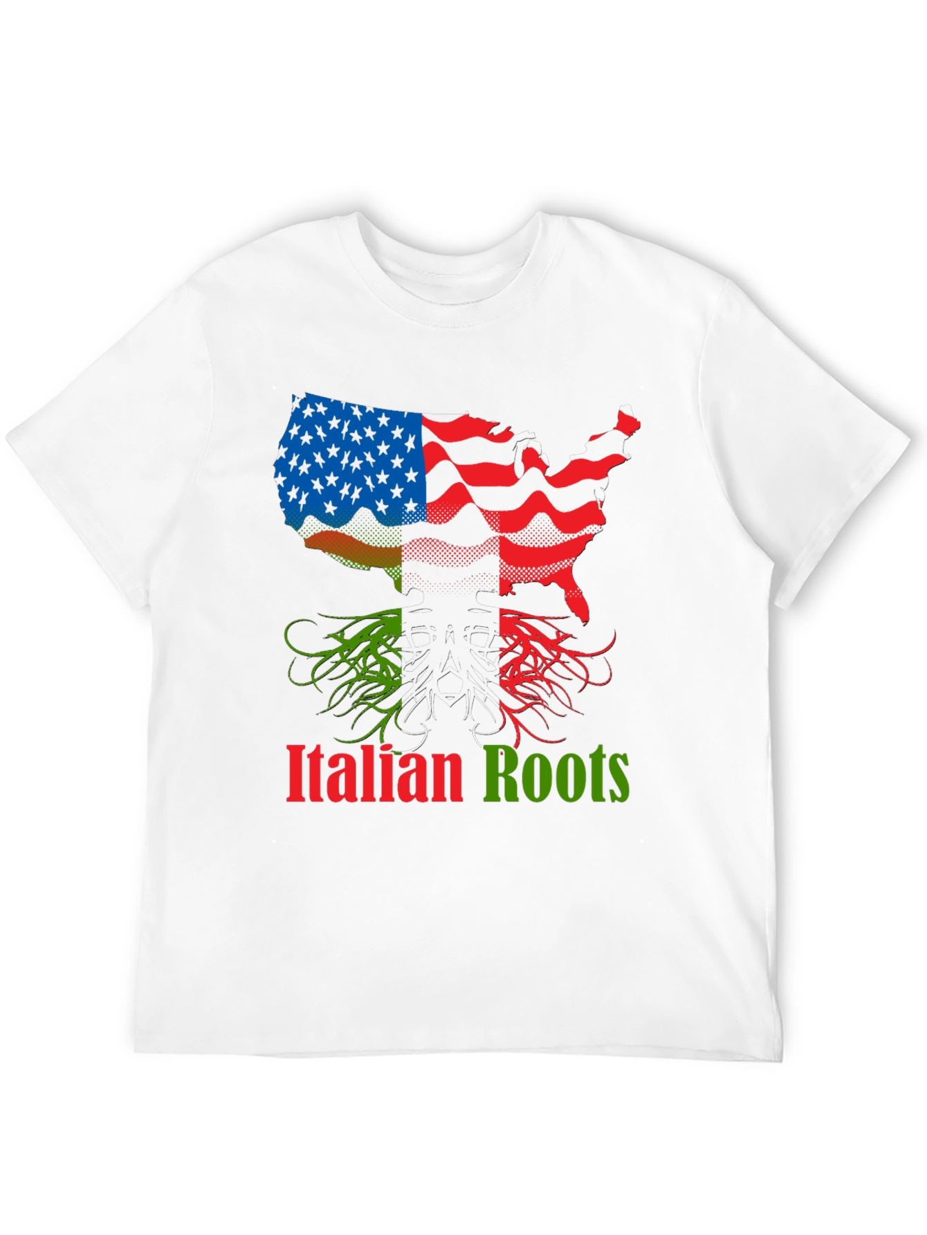 Italian Roots USA Flag Graphic T-Shirt