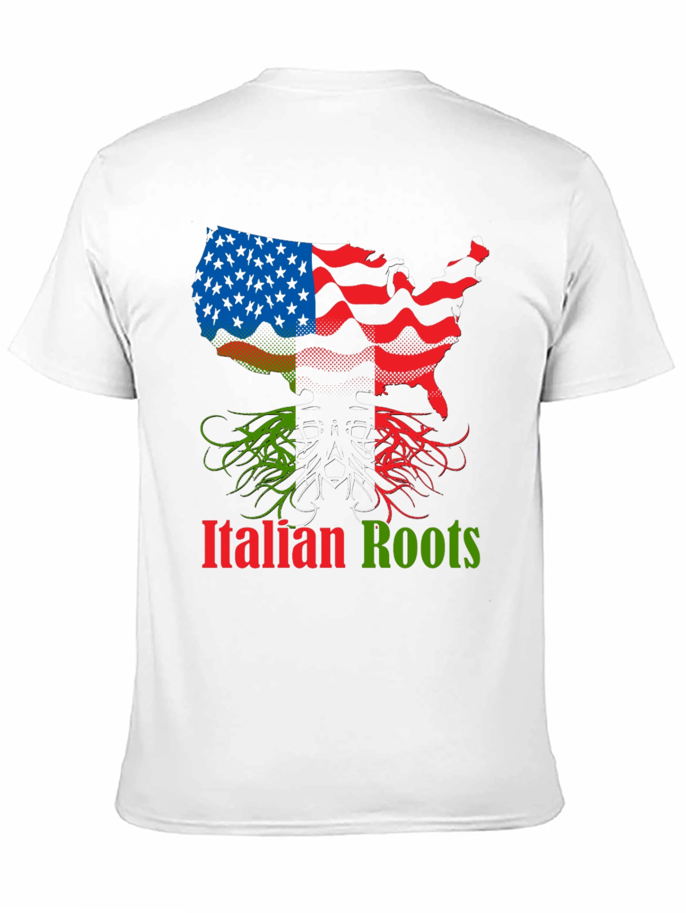 Italian Roots USA Flag Graphic T-Shirt