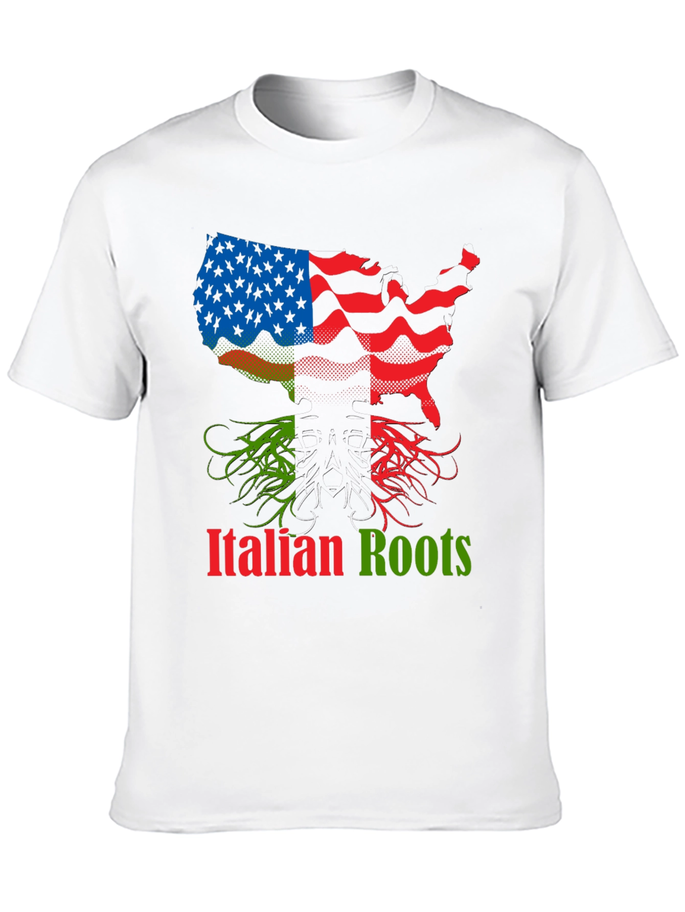 Italian Roots USA Flag Graphic T-Shirt
