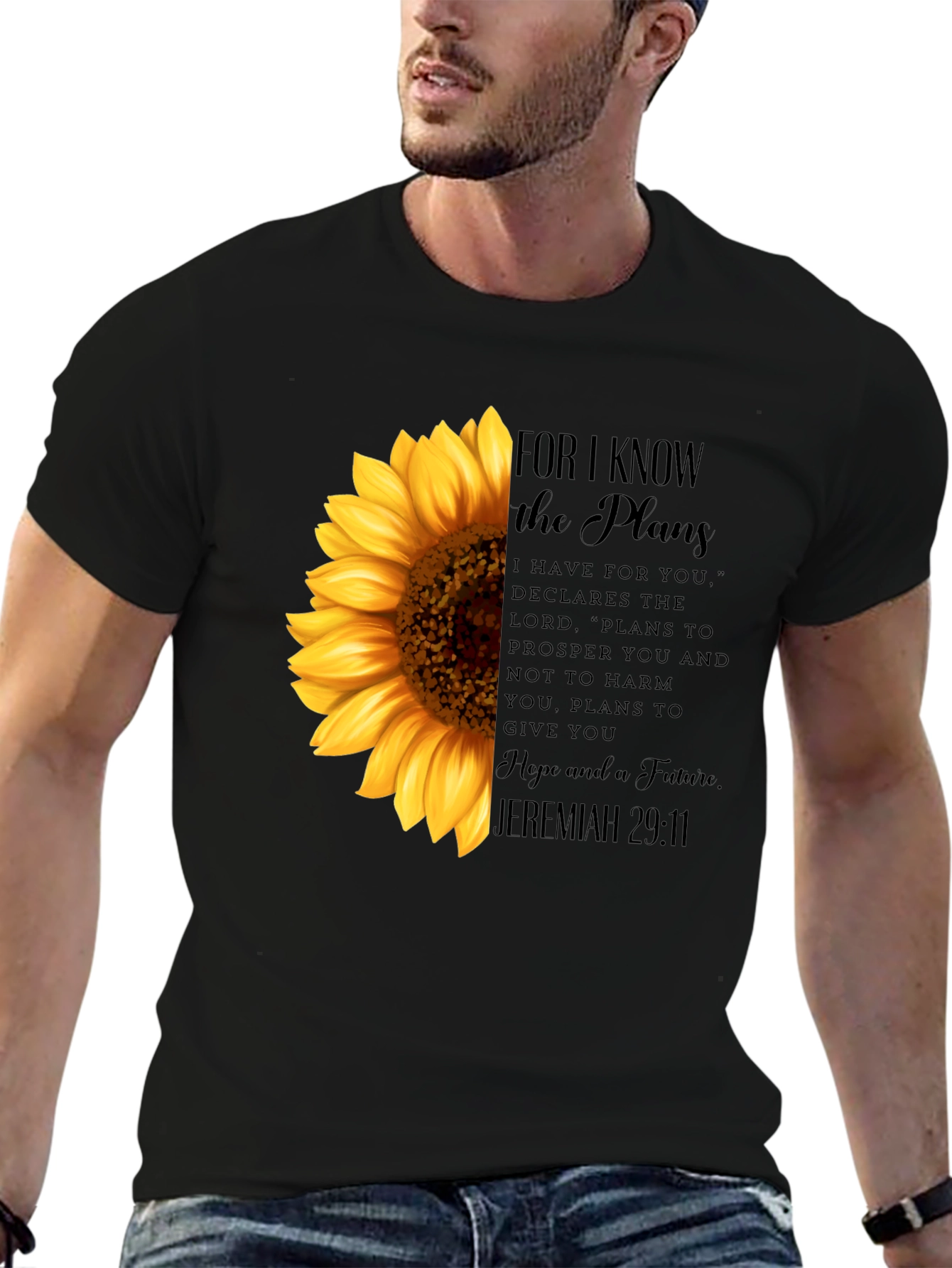 Sunflower Christian Verse Graphic T-Shirt