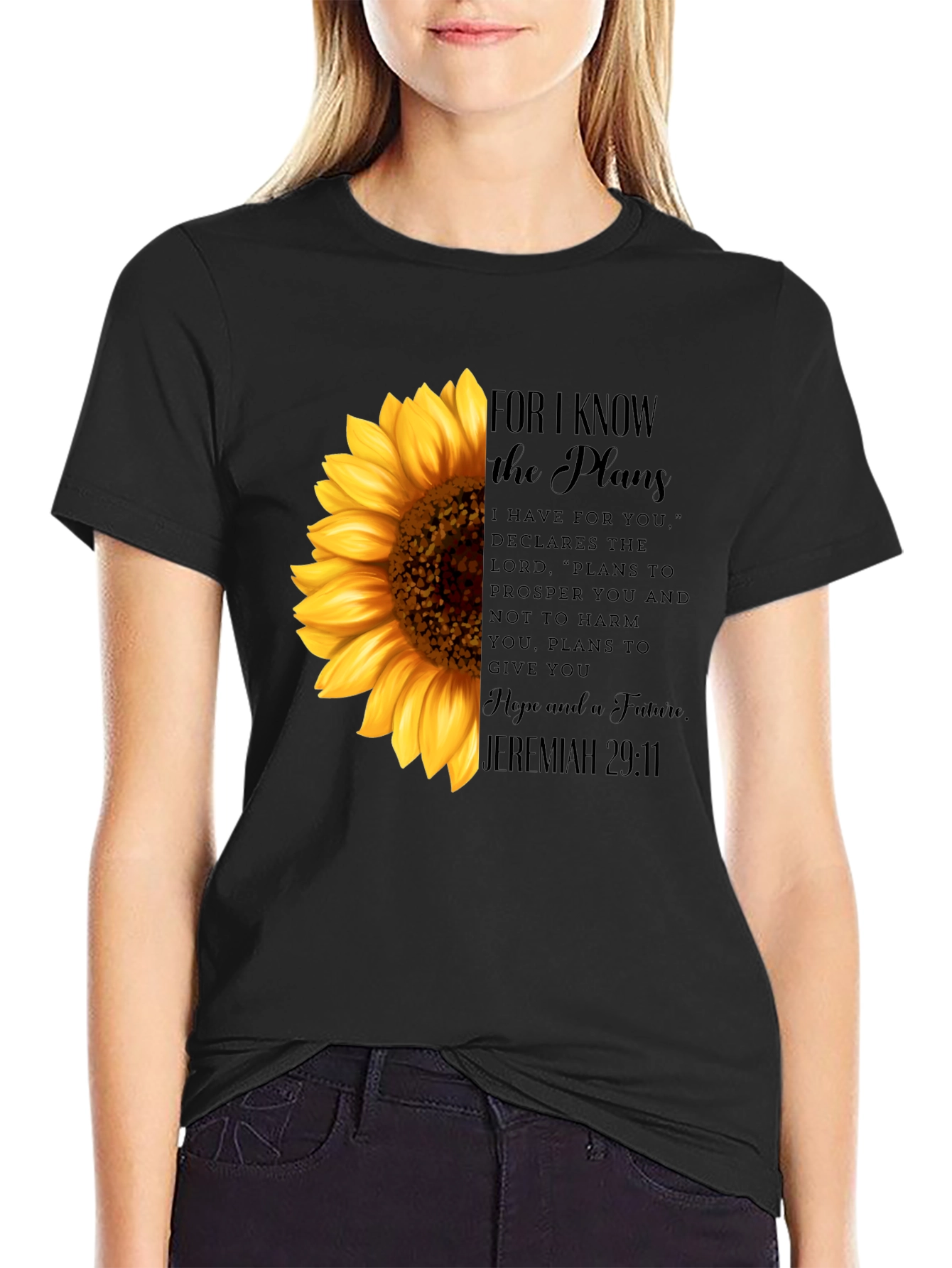 Sunflower Christian Verse Graphic T-Shirt