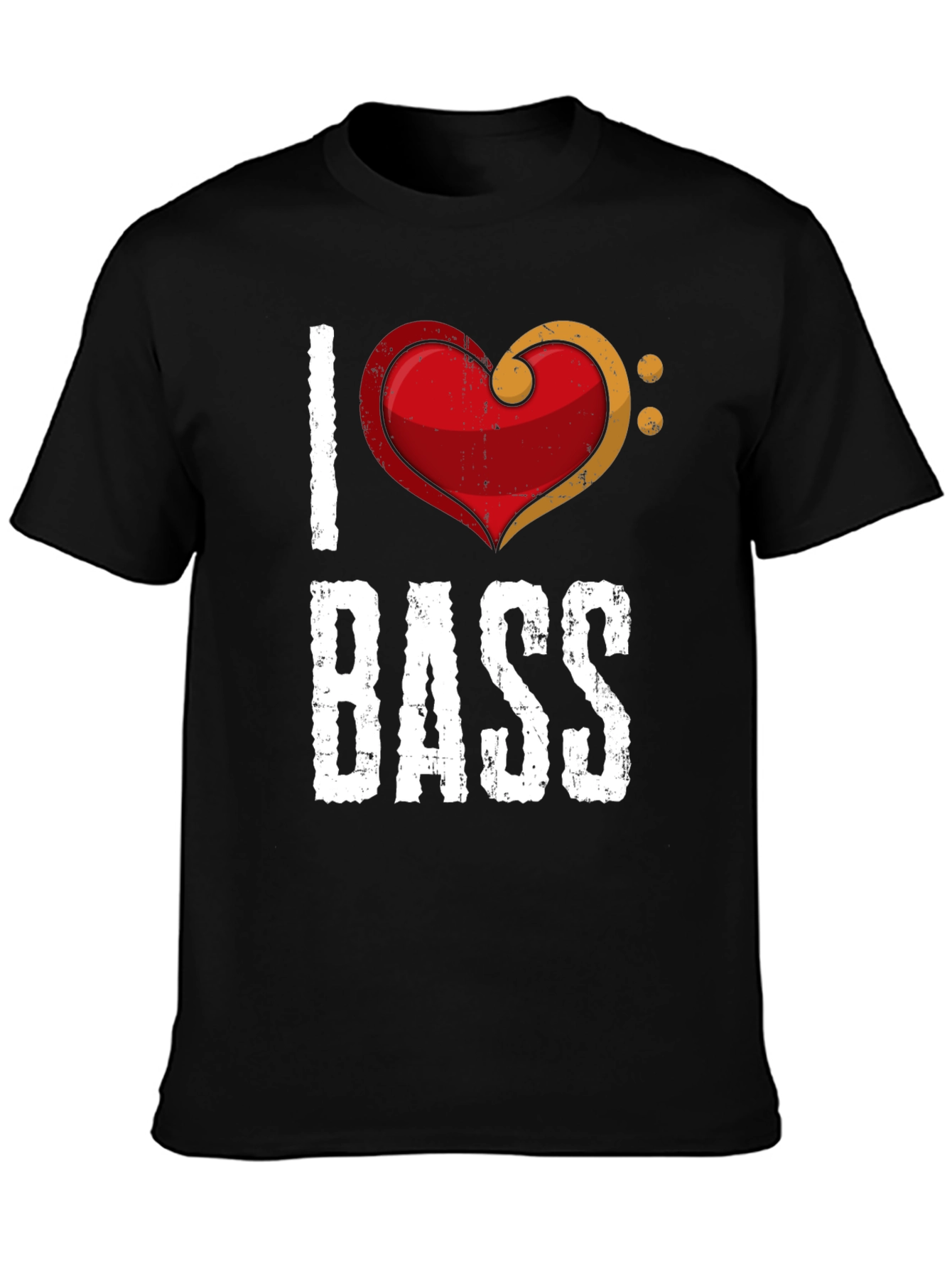 I Love Bass T-Shirt - Music Heart Tee