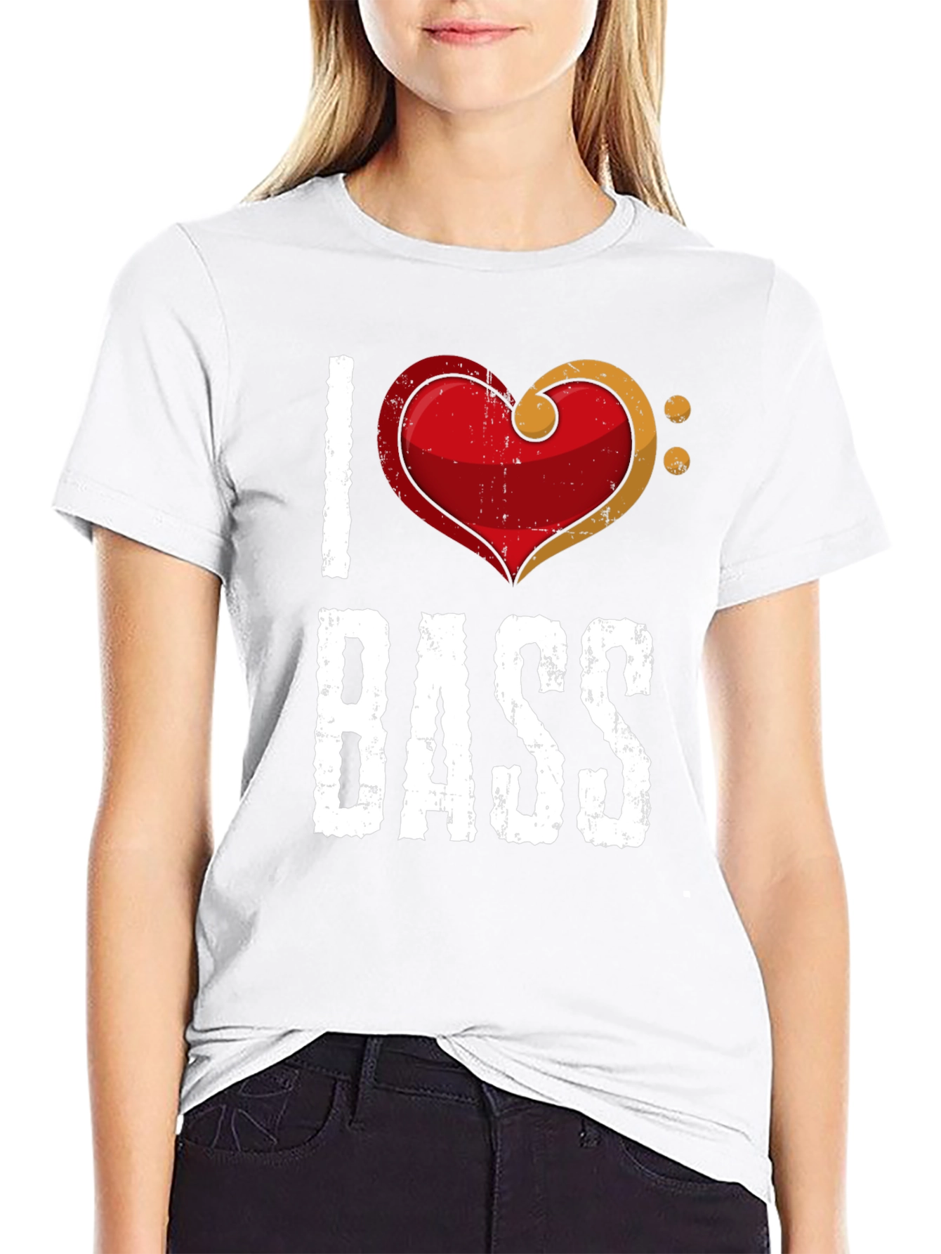 I Love Bass T-Shirt - Music Heart Tee