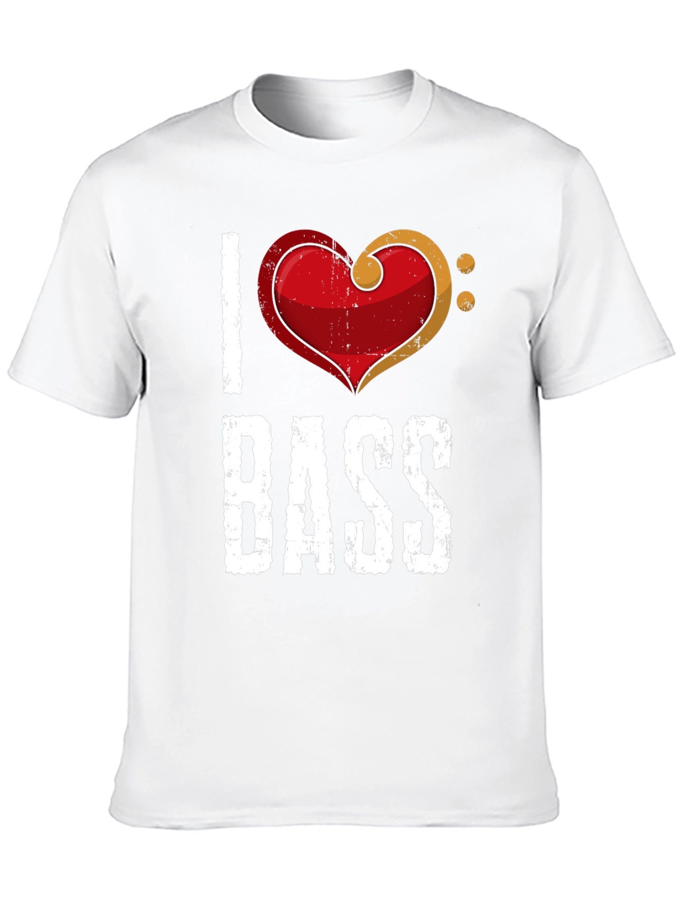I Love Bass T-Shirt - Music Heart Tee