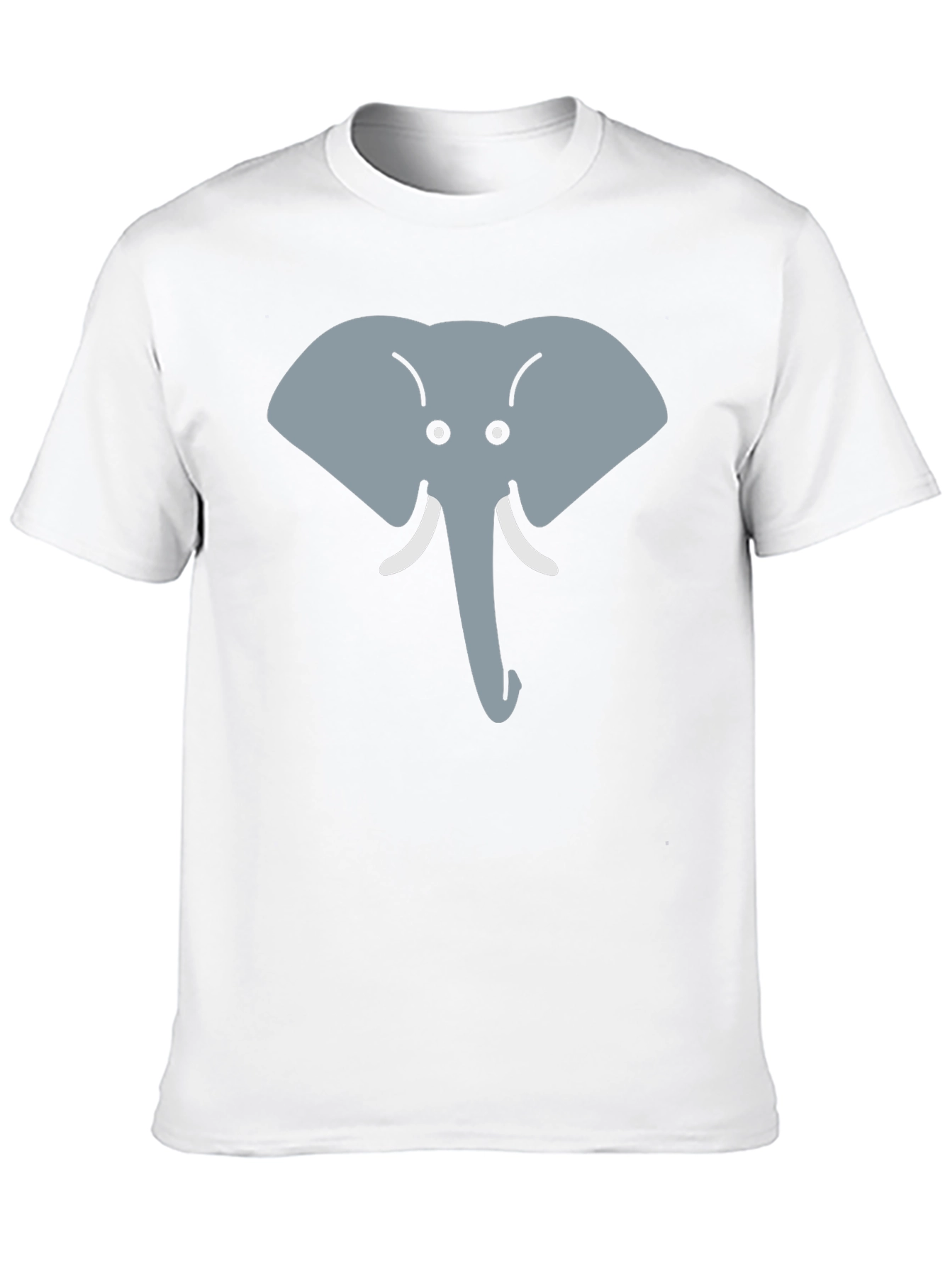 Cartoon Elephant Graphic Tee - Black Cotton Casual Top