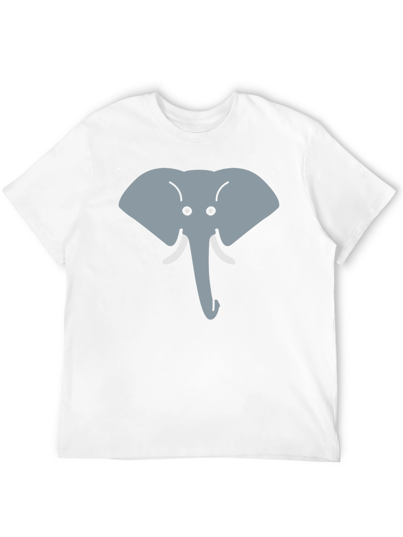 Cartoon Elephant Graphic Tee - Black Cotton Casual Top