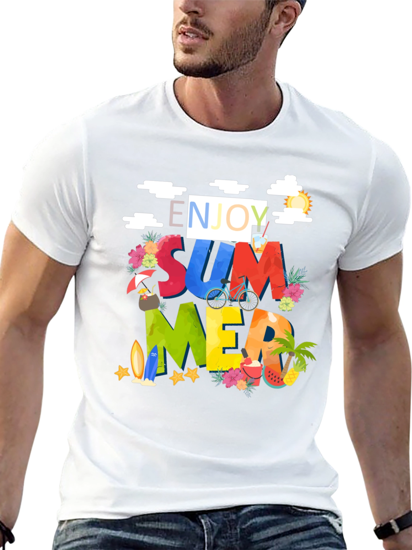 Enjoy Summer Graphic Print T-Shirt