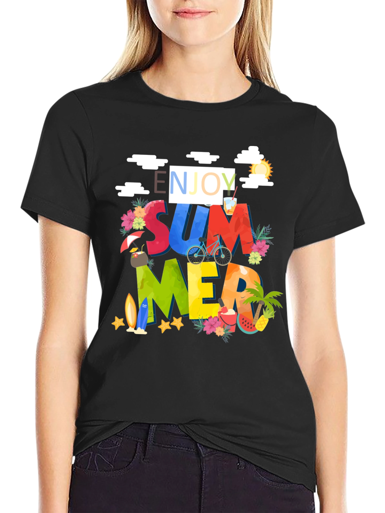 Enjoy Summer Graphic Print T-Shirt