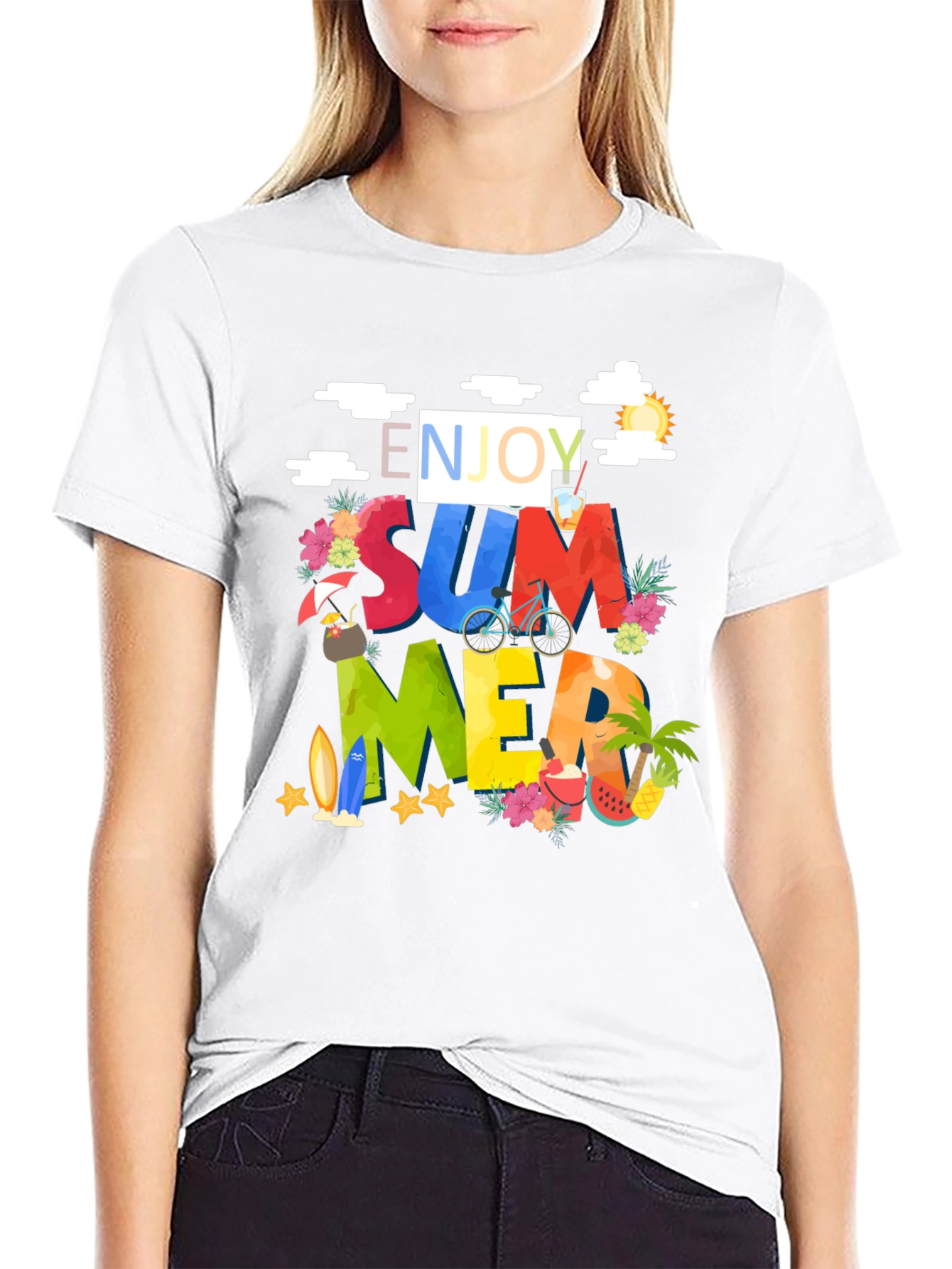 Enjoy Summer Graphic Print T-Shirt