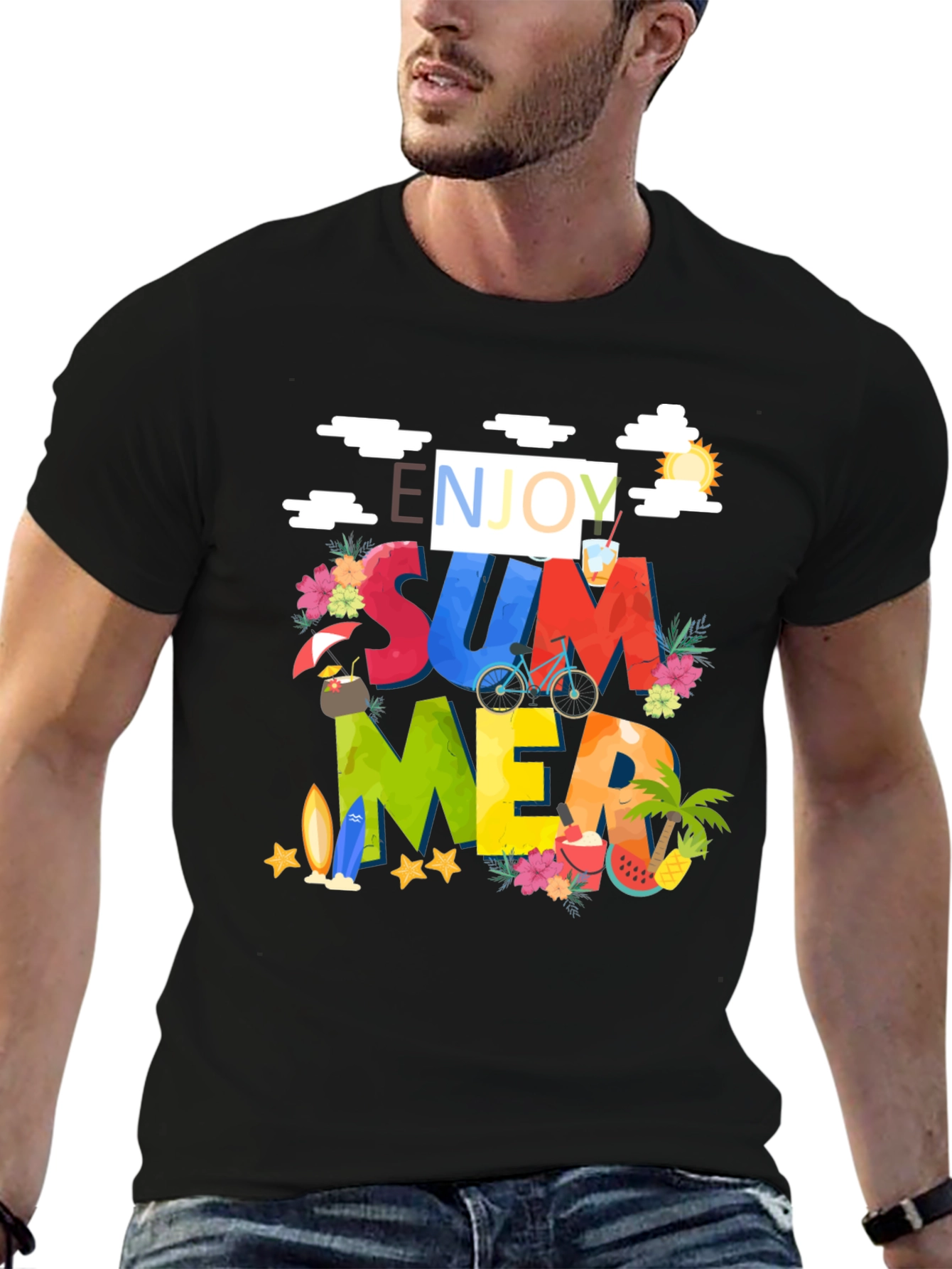 Enjoy Summer Graphic Print T-Shirt