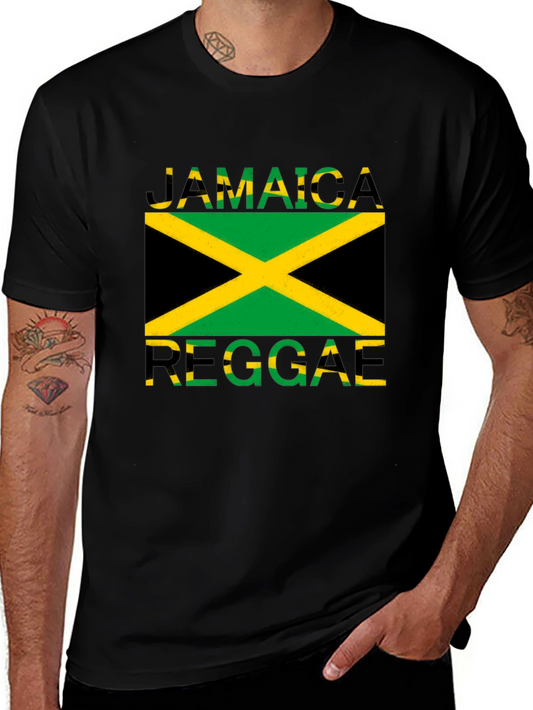 Jamaica Reggae Graphic Tee - Black Cotton T-Shirt