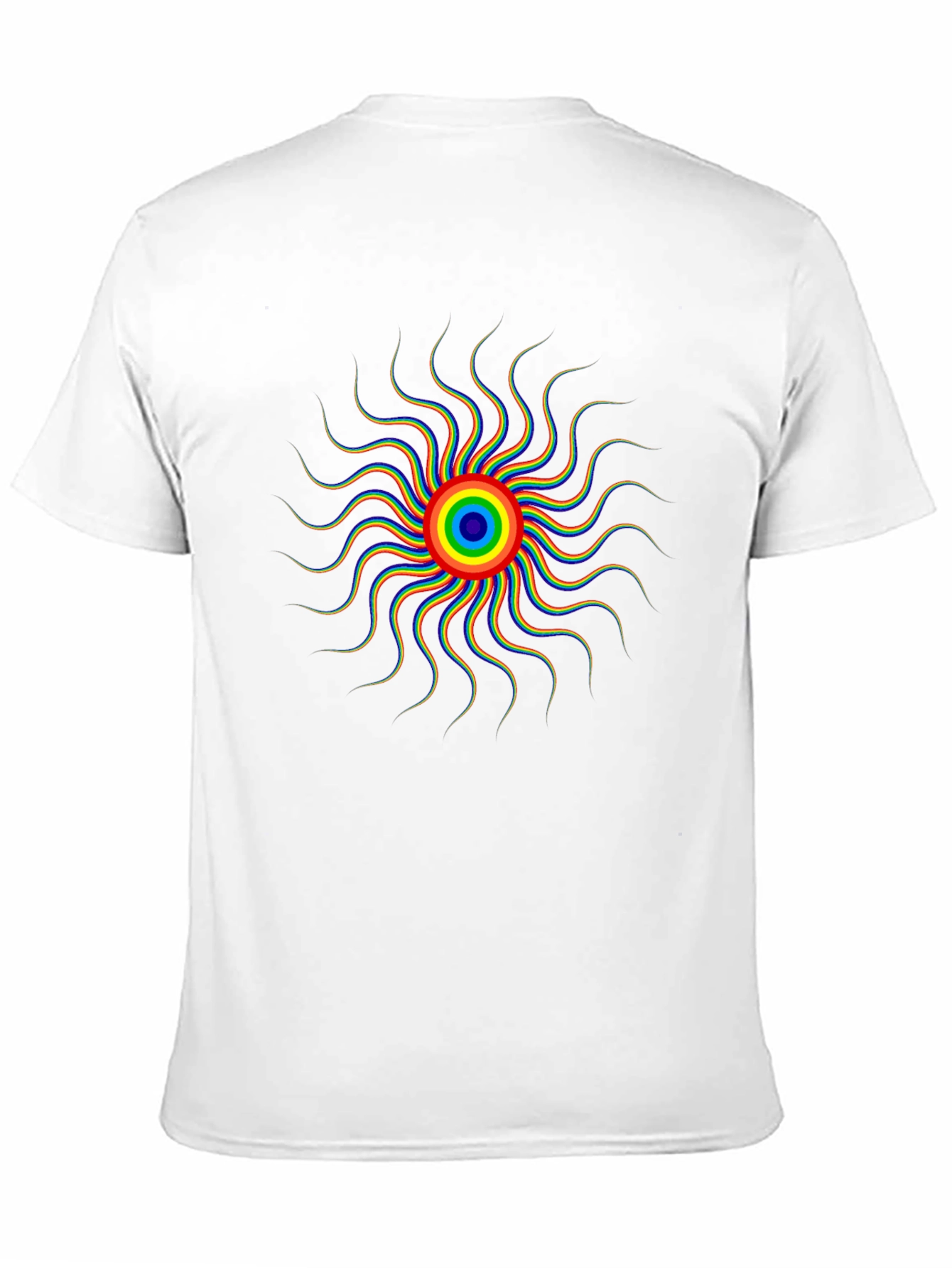 Rainbow Sunburst Graphic Black T-Shirt
