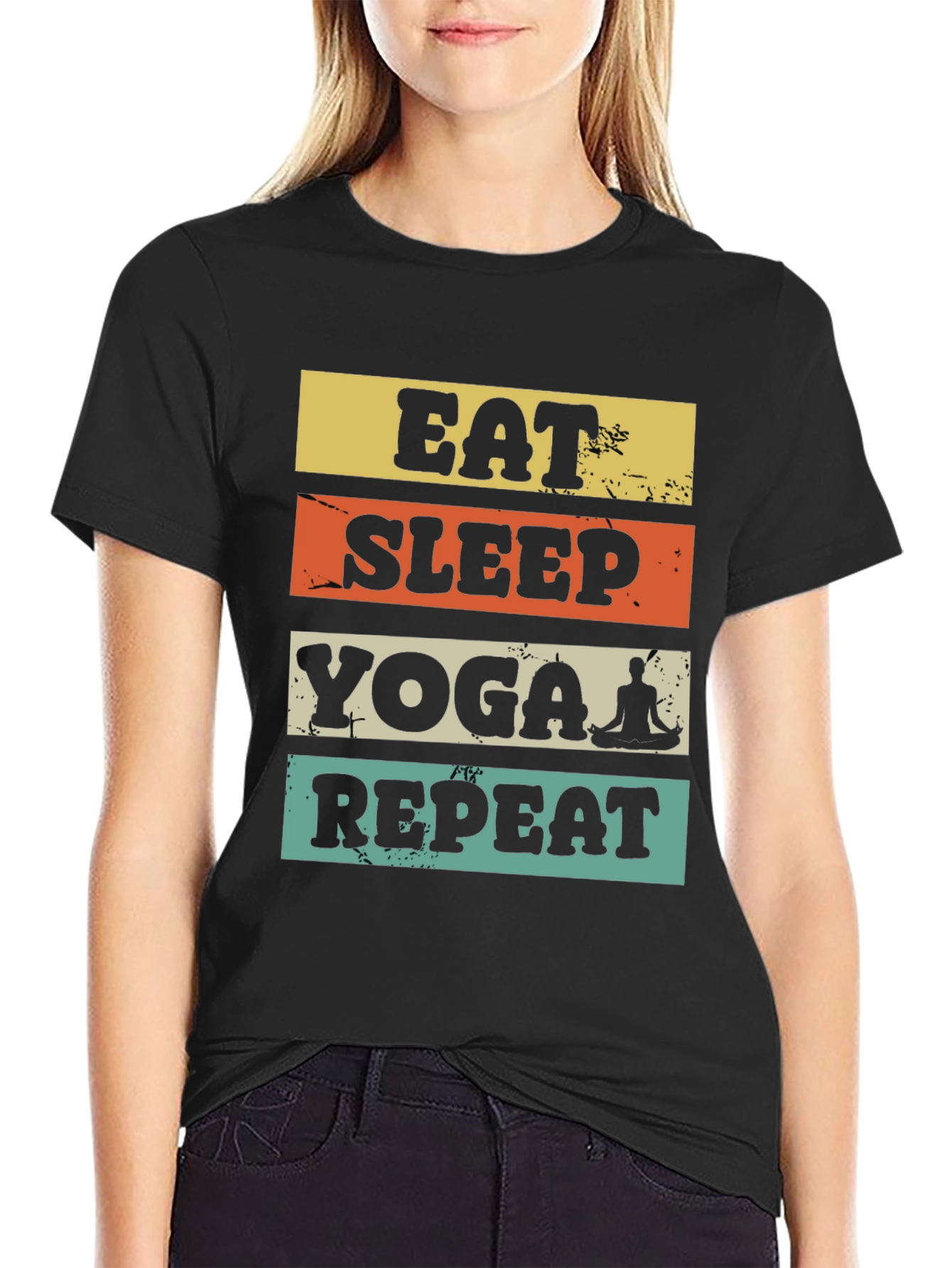Eat Sleep Yoga Repeat Graphic Tee