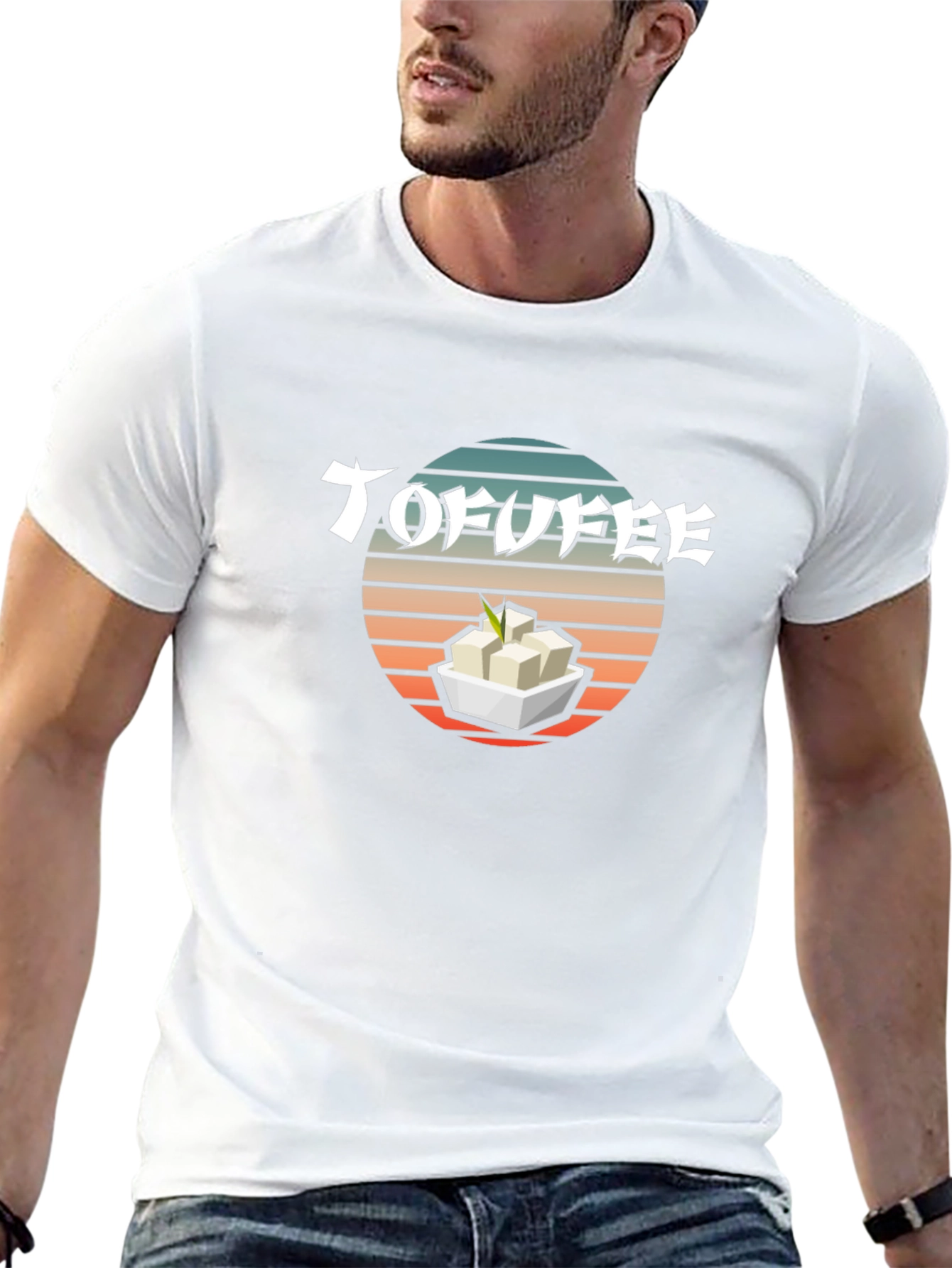 Tofu T-Shirt - Retro Sunset Design