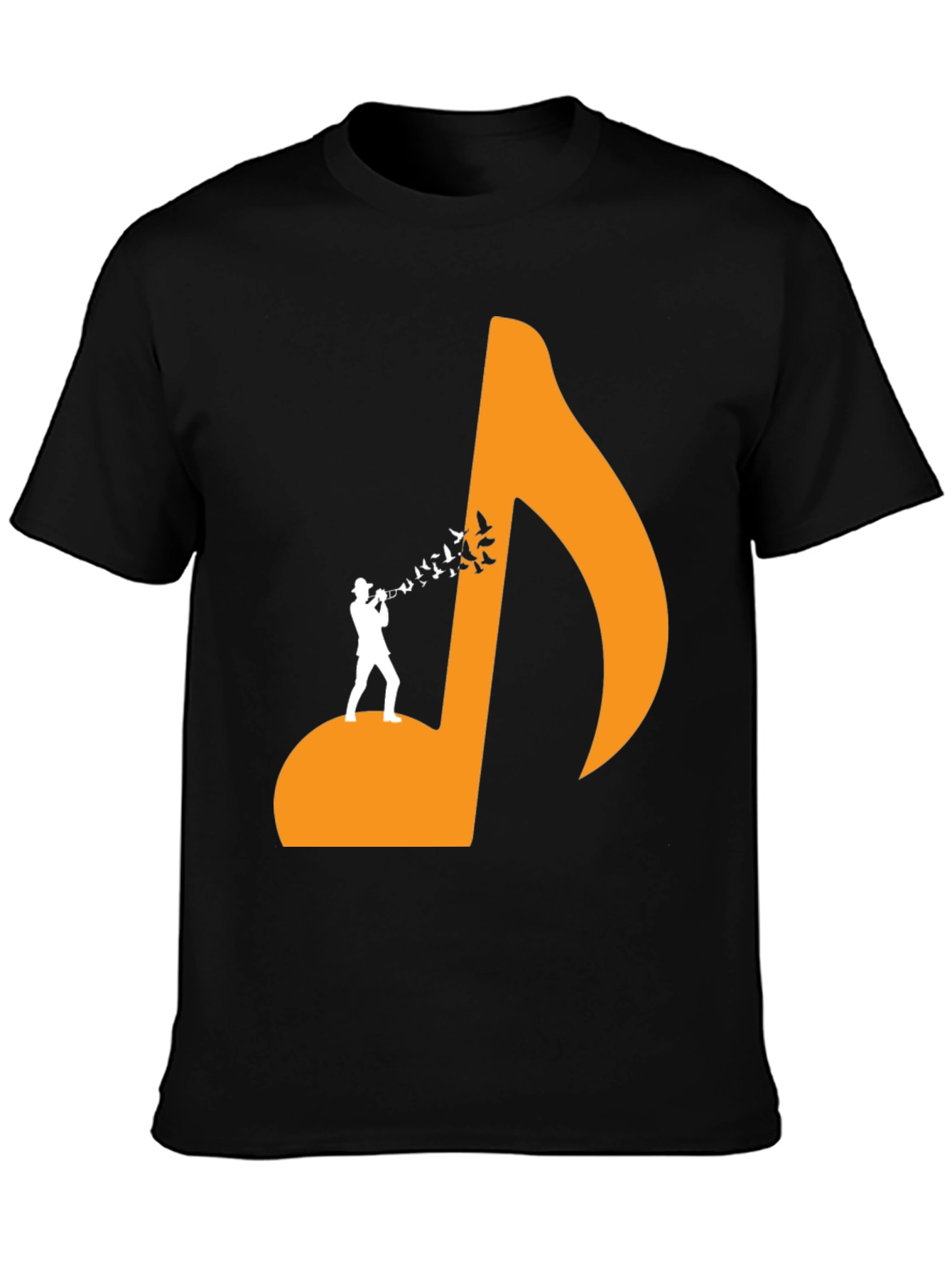 Musical Man Black Tee - Bird Song Design