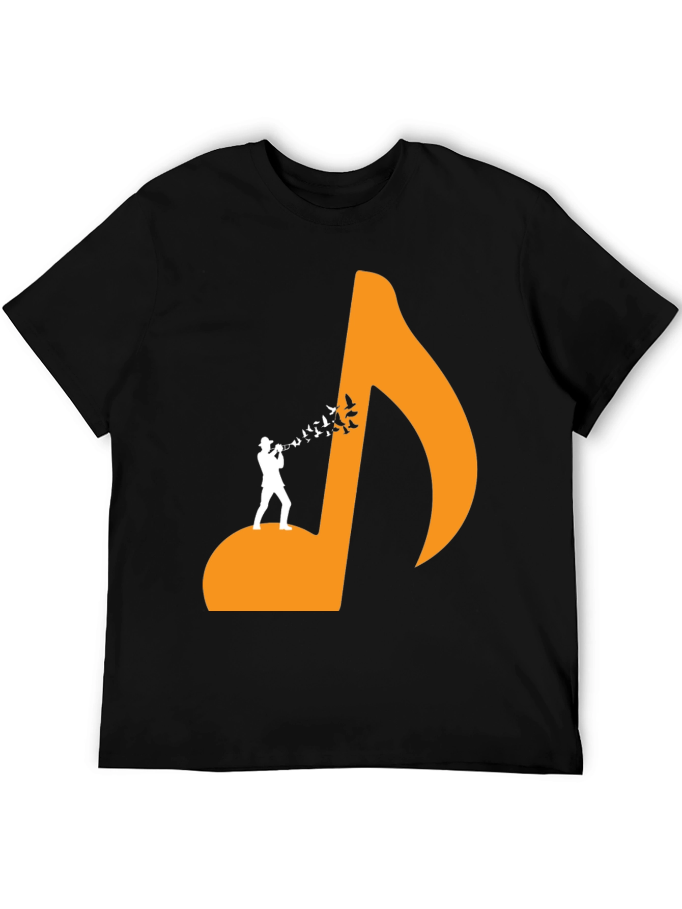 Musical Man Black Tee - Bird Song Design