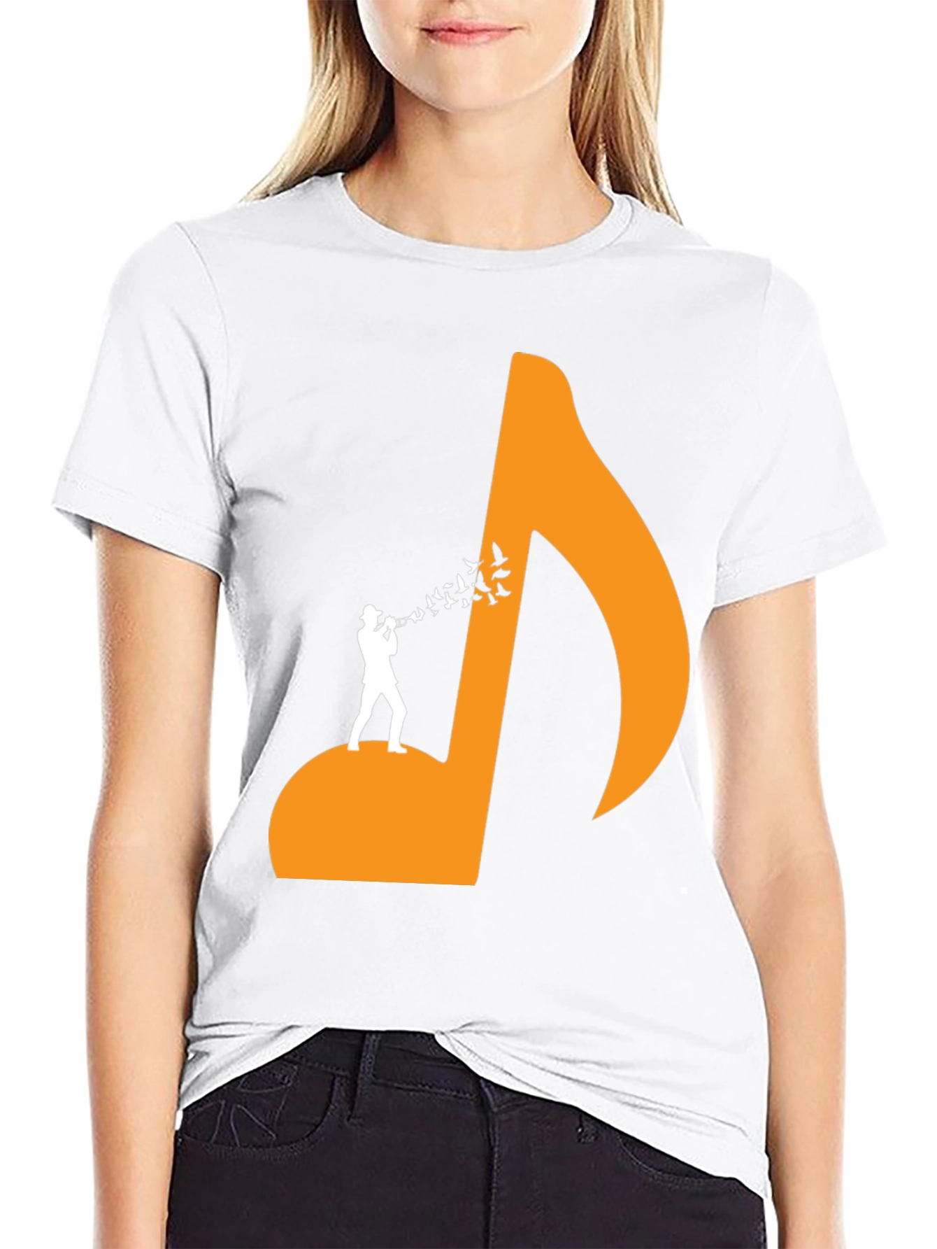 Musical Man Black Tee - Bird Song Design