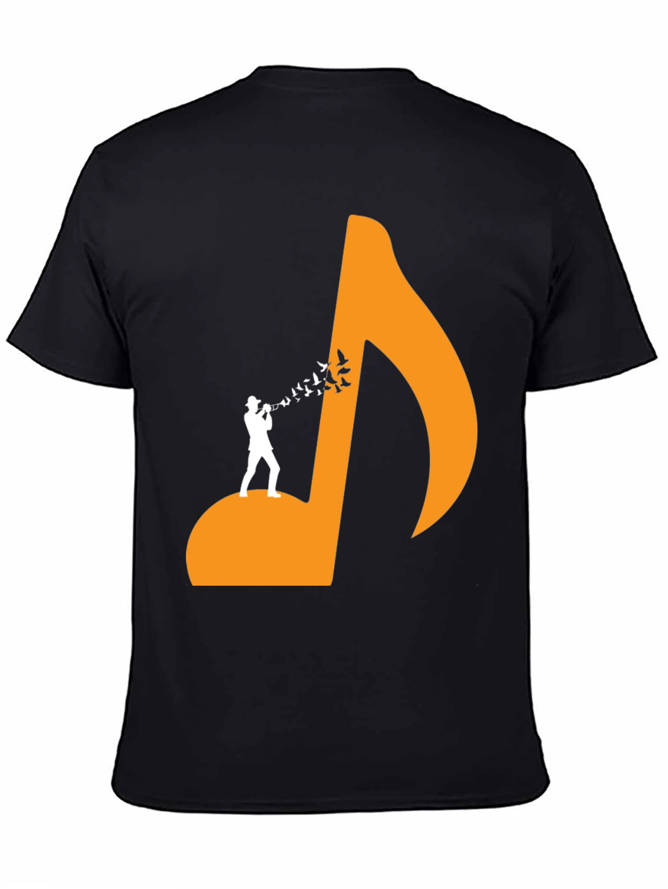 Musical Man Black Tee - Bird Song Design