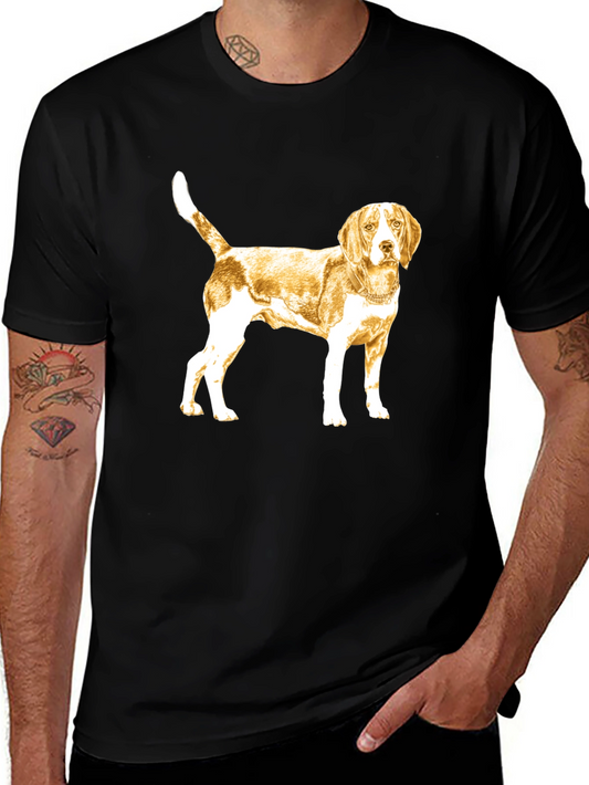 Beagle Dog Graphic Tee - Black Cotton T-Shirt