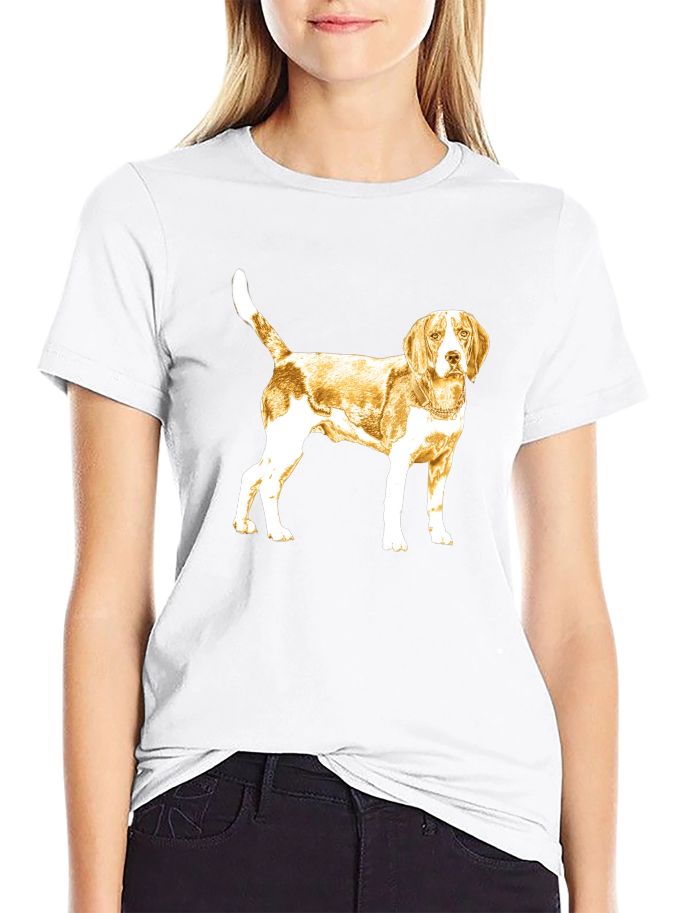 Beagle Dog Graphic Tee - Black Cotton T-Shirt
