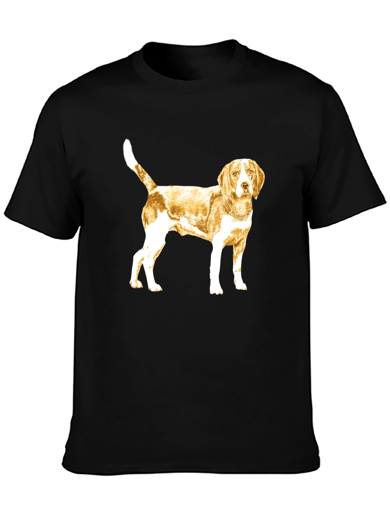 Beagle Dog Graphic Tee - Black Cotton T-Shirt