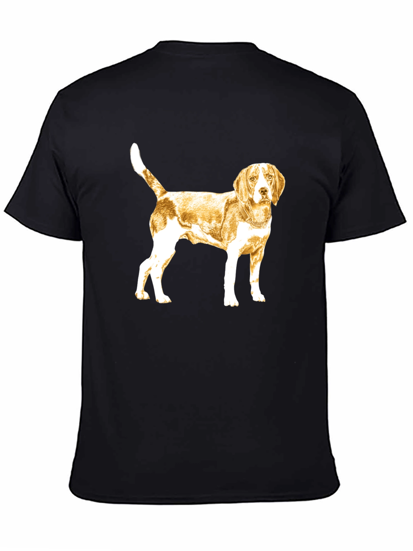 Beagle Dog Graphic Tee - Black Cotton T-Shirt