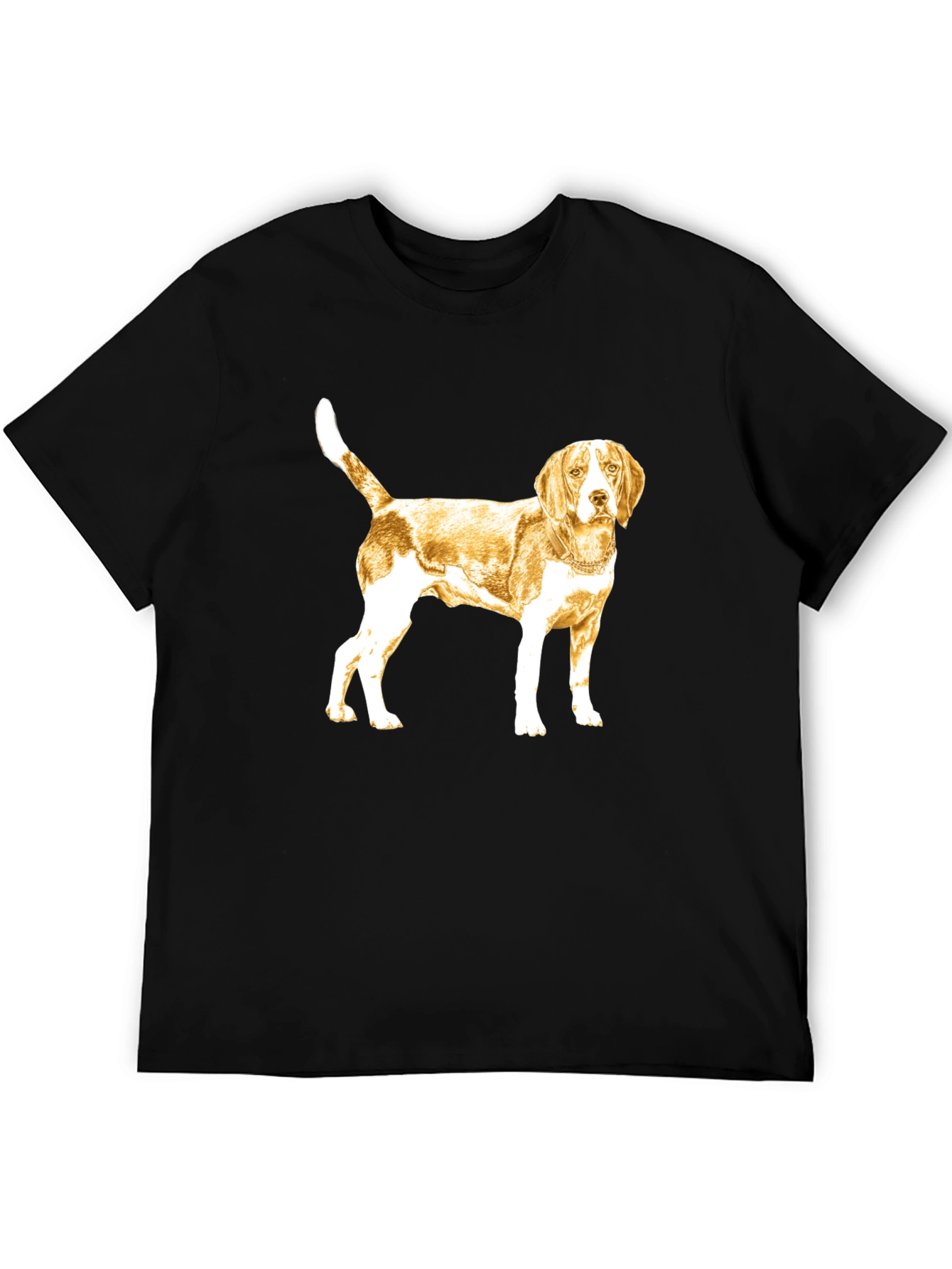 Beagle Dog Graphic Tee - Black Cotton T-Shirt