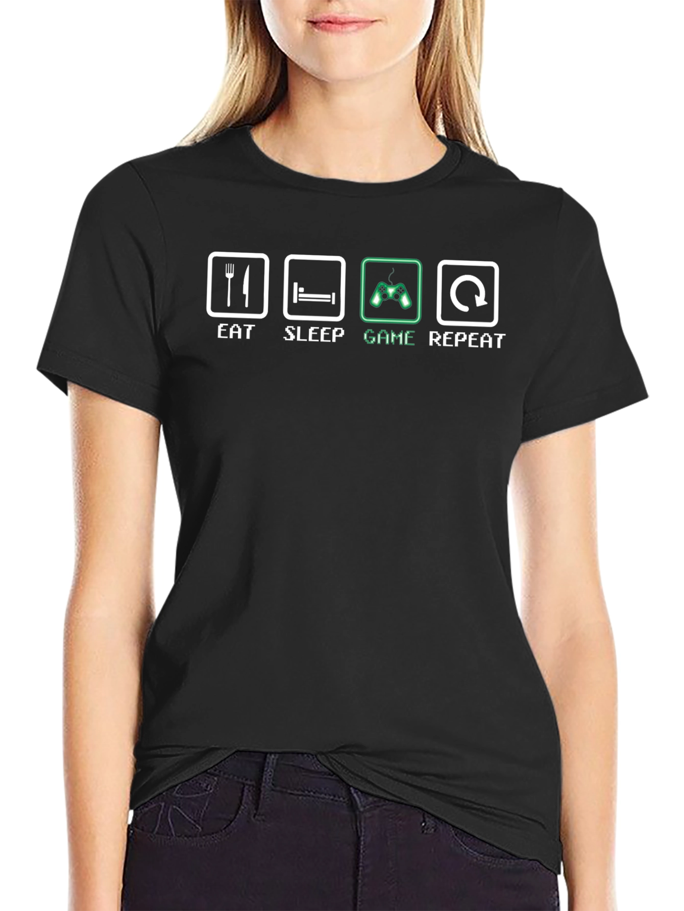 Eat Sleep Game Repeat Graphic Tee