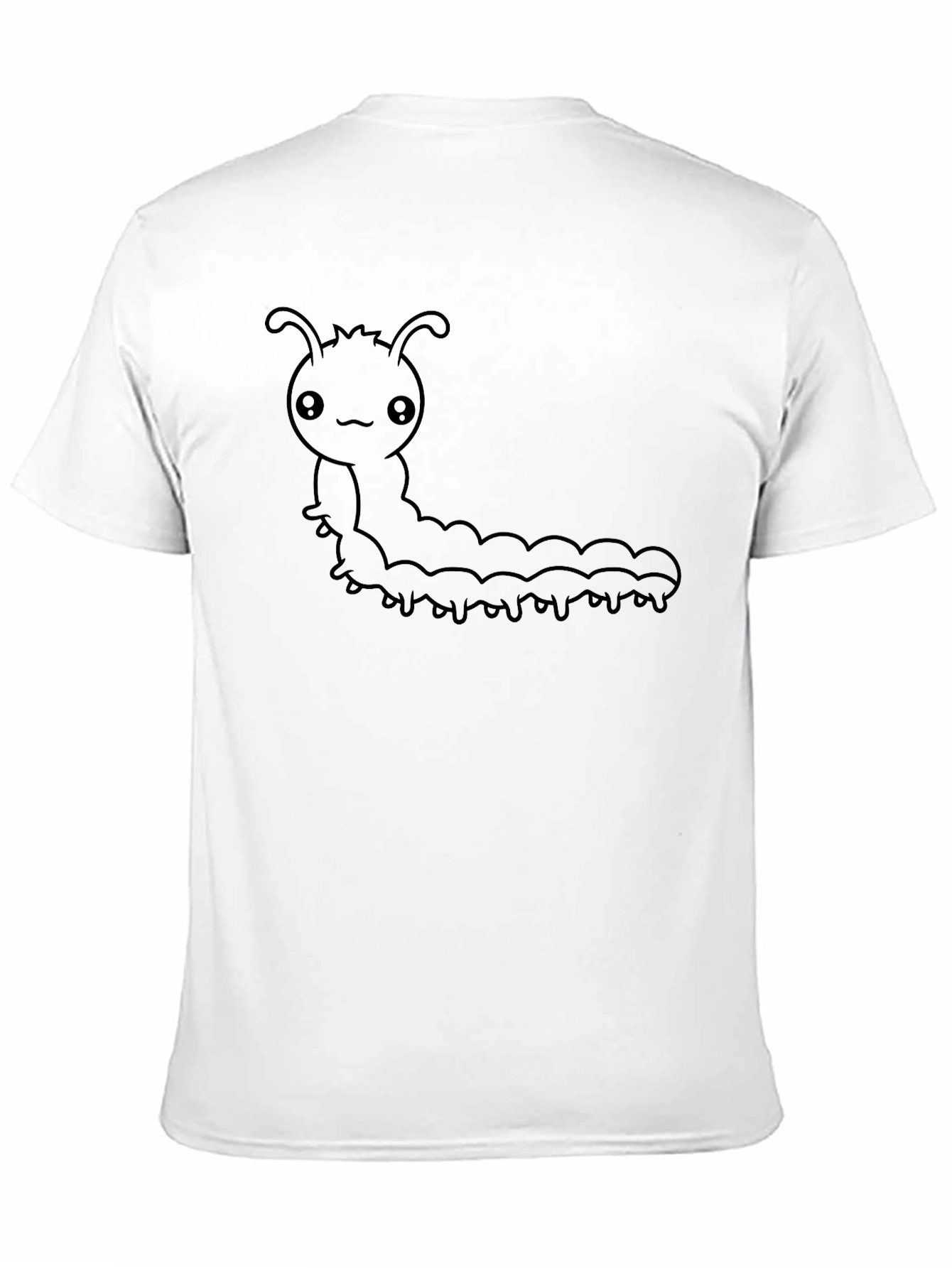 Kawaii Caterpillar Graphic Black T-Shirt