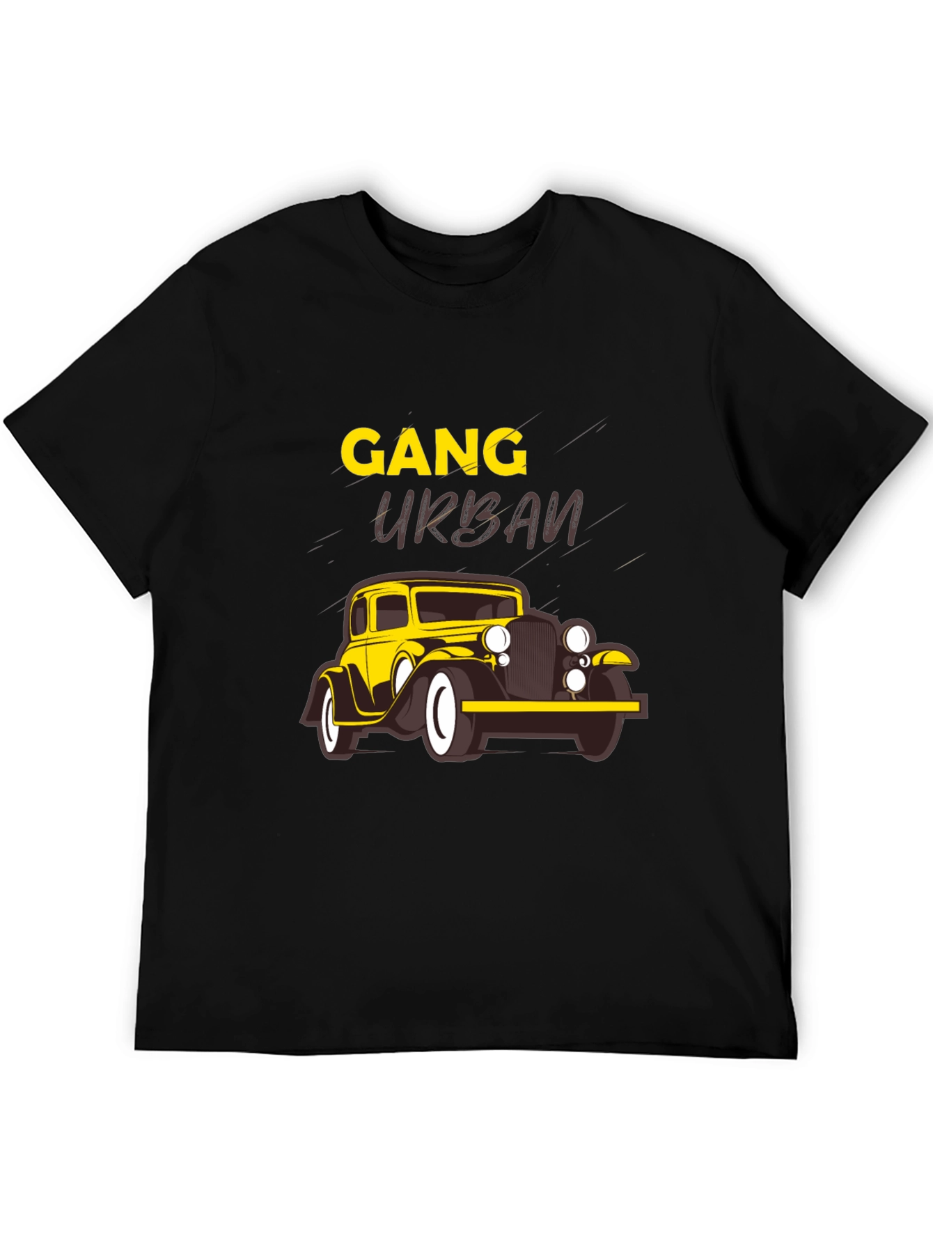 Gang Urban Graphic Tee - Black Cotton Blend T-Shirt