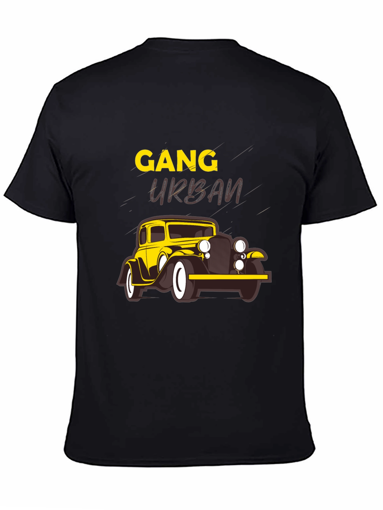 Gang Urban Graphic Tee - Black Cotton Blend T-Shirt