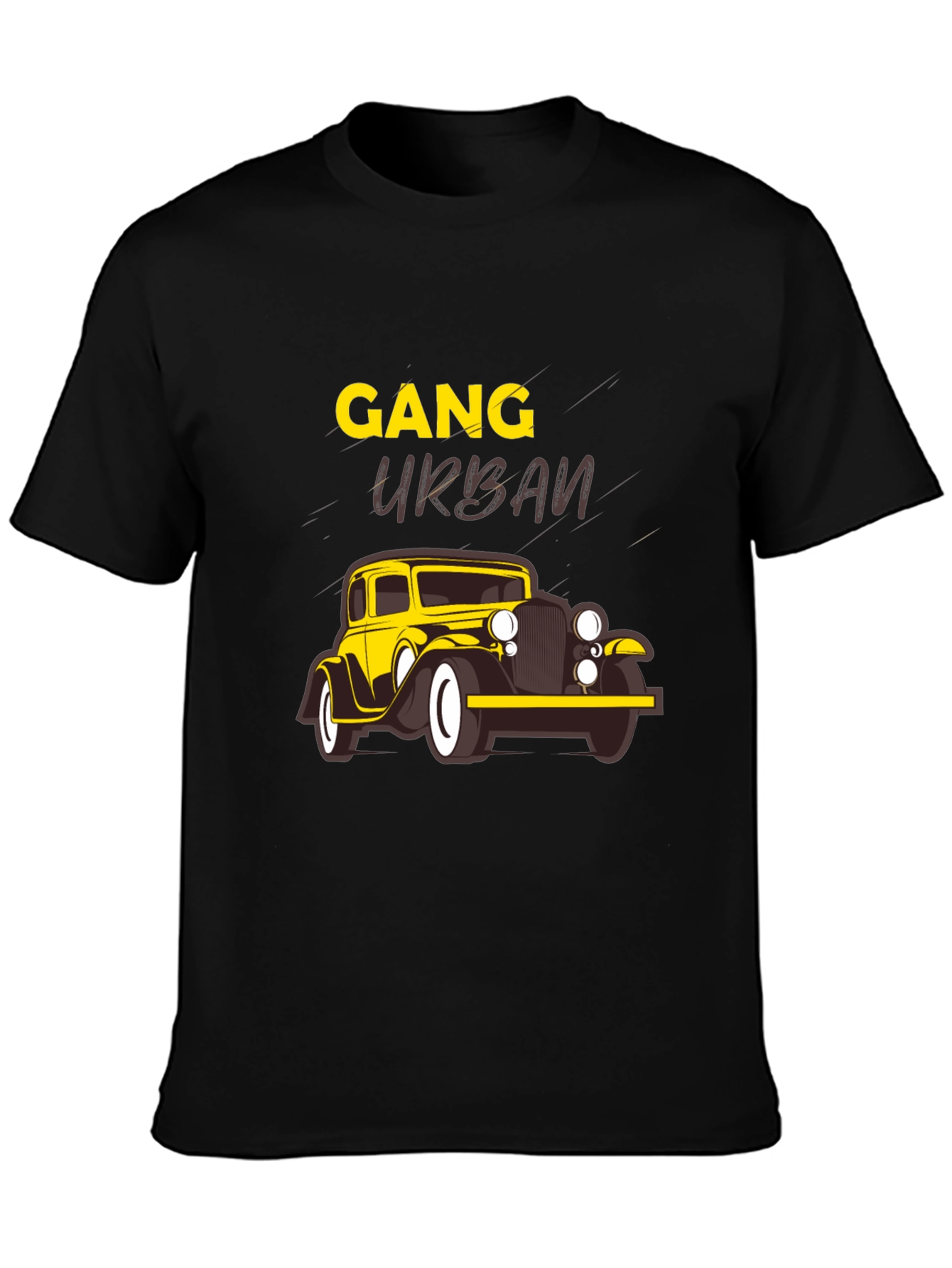 Gang Urban Graphic Tee - Black Cotton Blend T-Shirt