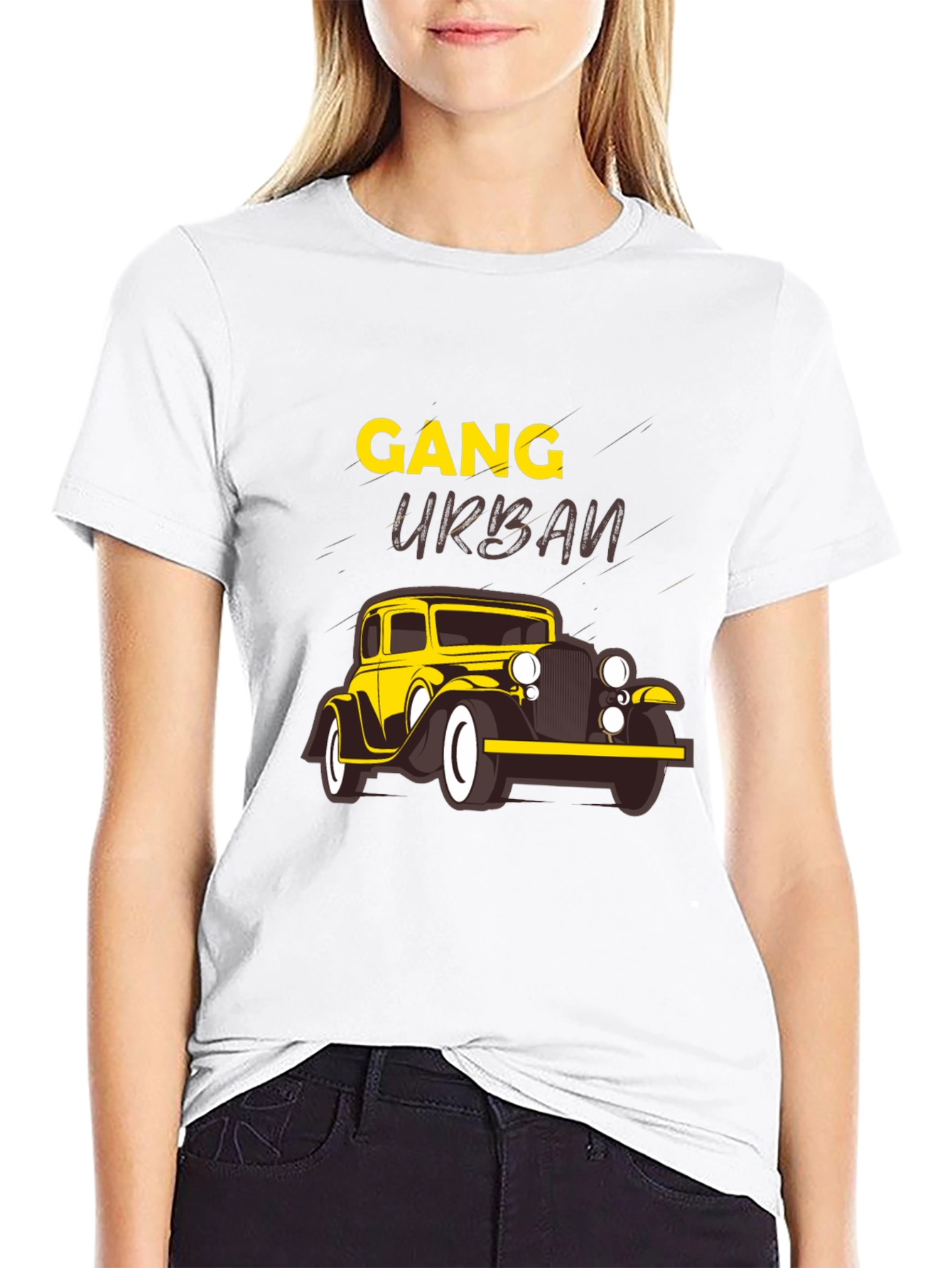Gang Urban Graphic Tee - Black Cotton Blend T-Shirt