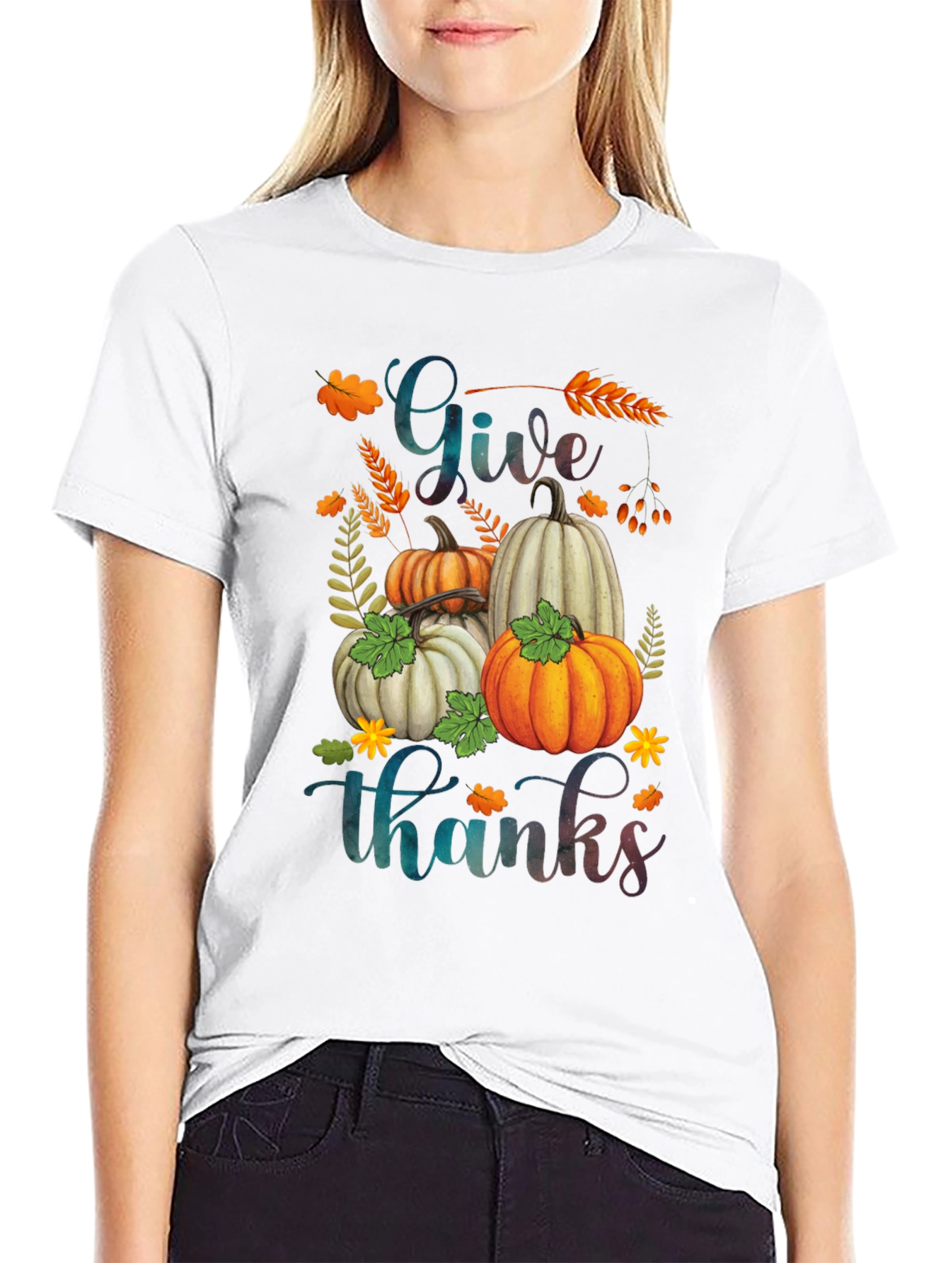 Give Thanks Pumpkin T-Shirt | Autumn Harvest Tee