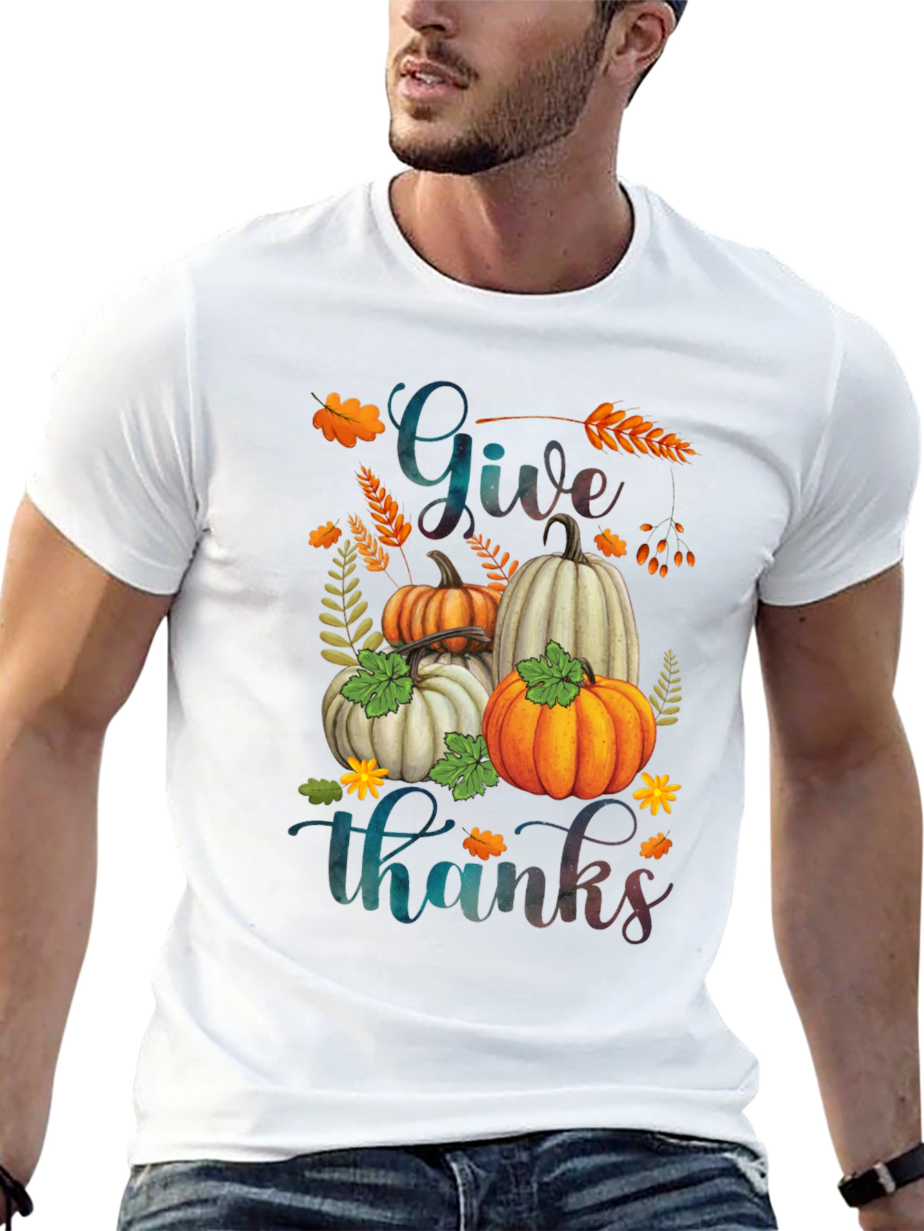 Give Thanks Pumpkin T-Shirt | Autumn Harvest Tee