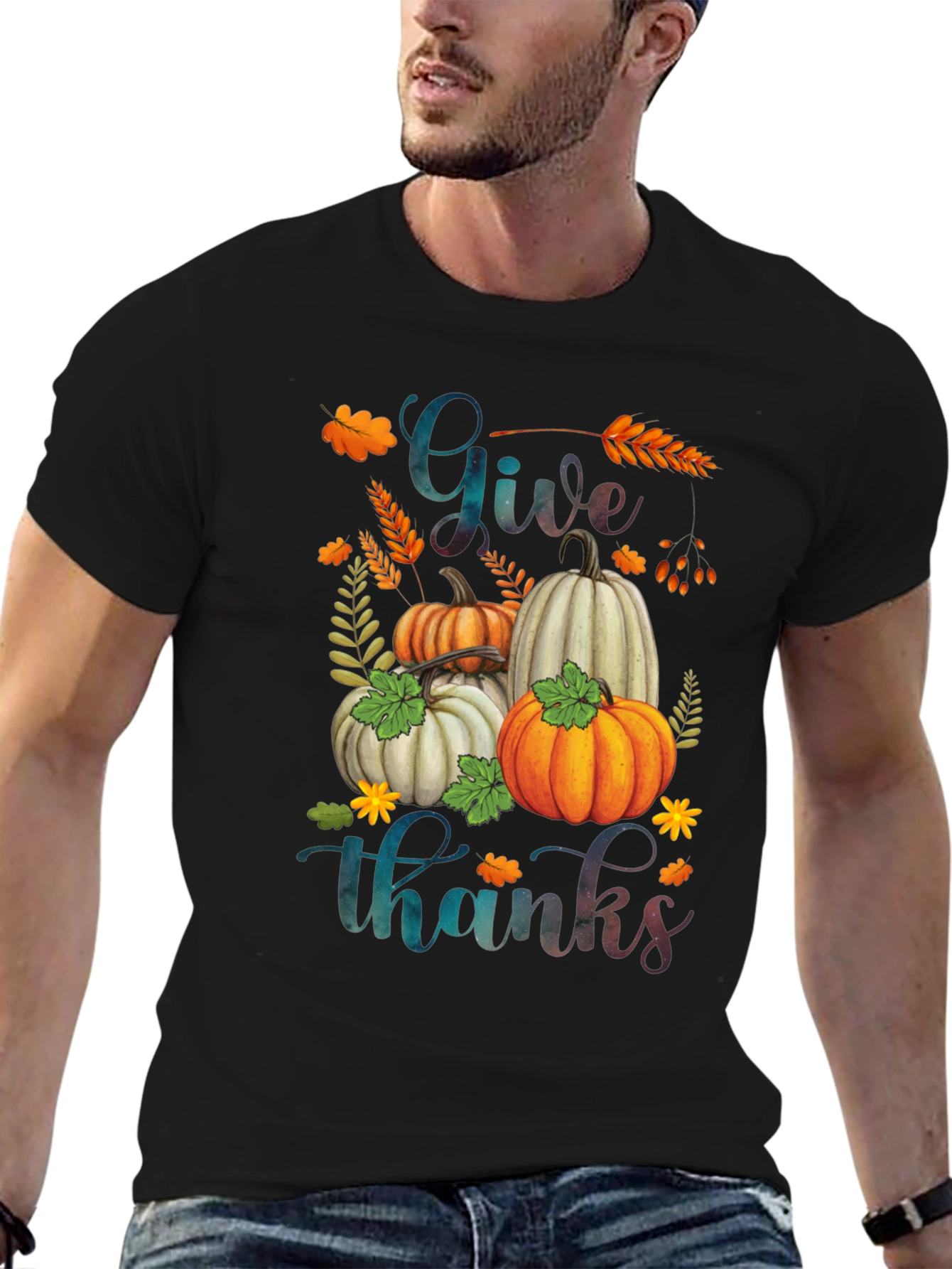 Give Thanks Pumpkin T-Shirt | Autumn Harvest Tee
