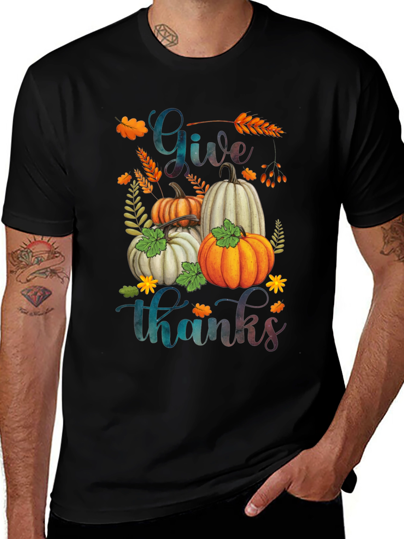 Give Thanks Pumpkin T-Shirt | Autumn Harvest Tee