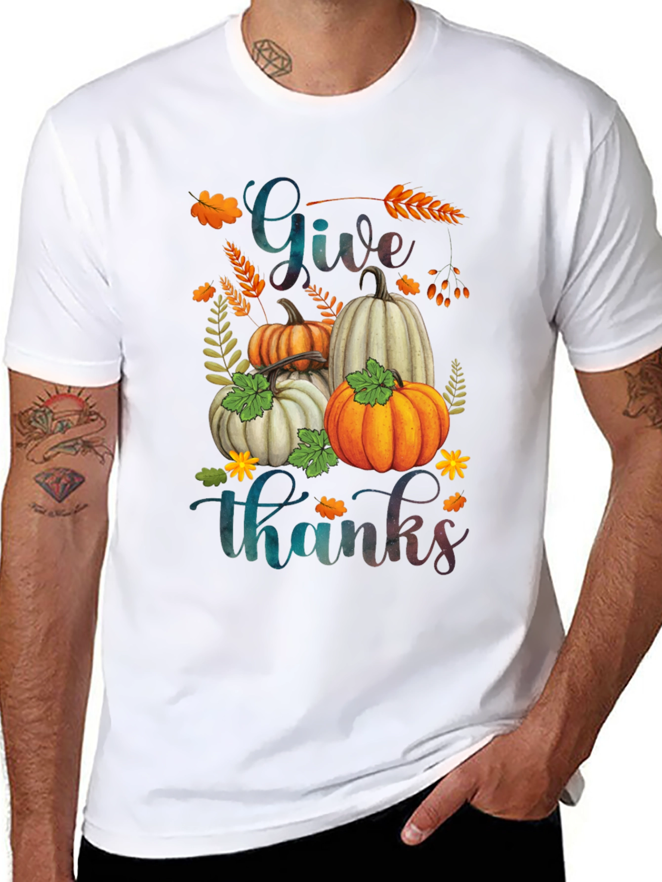 Give Thanks Pumpkin T-Shirt | Autumn Harvest Tee